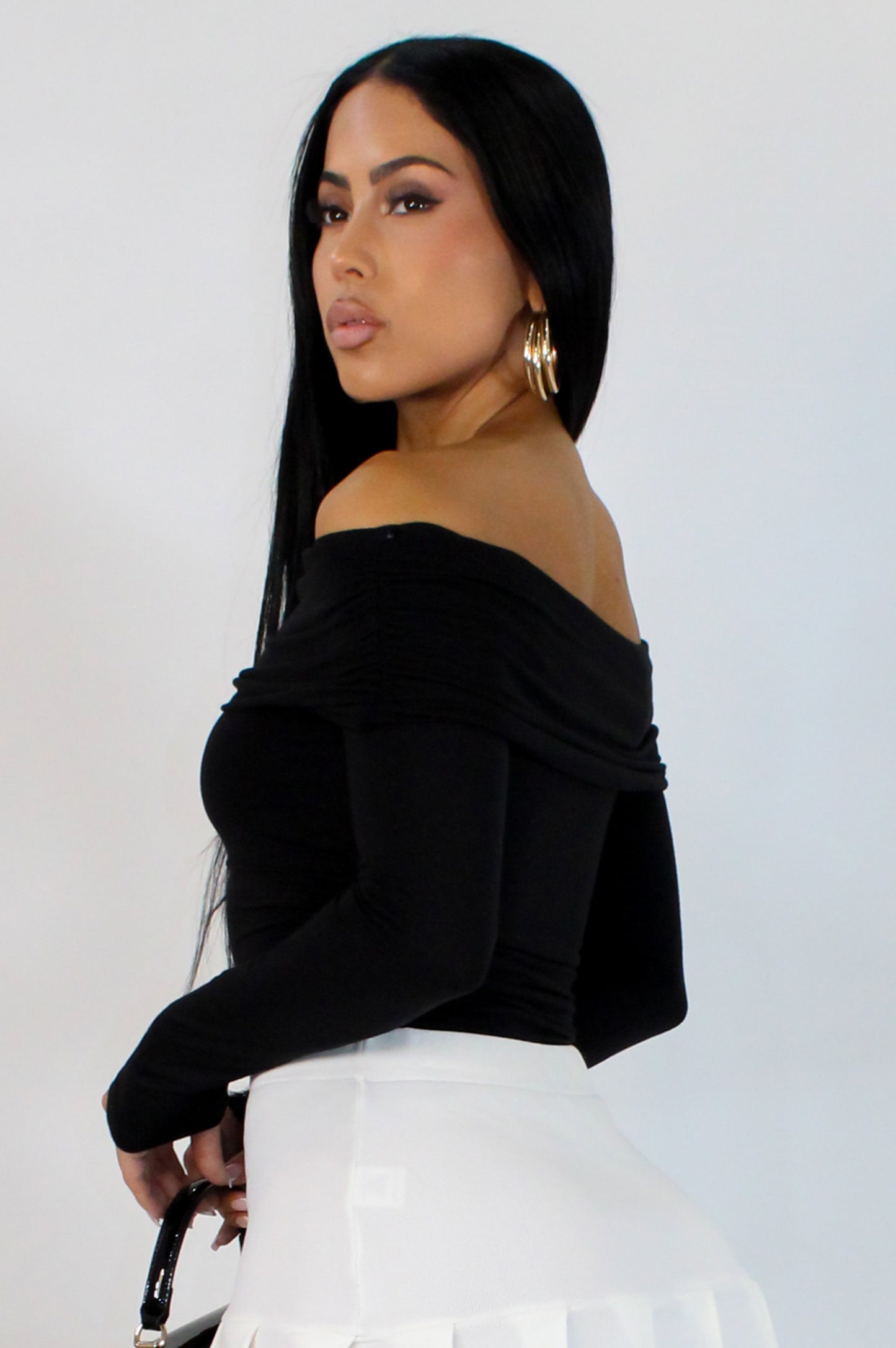 Class And Sass Long Sleeve Top - Black