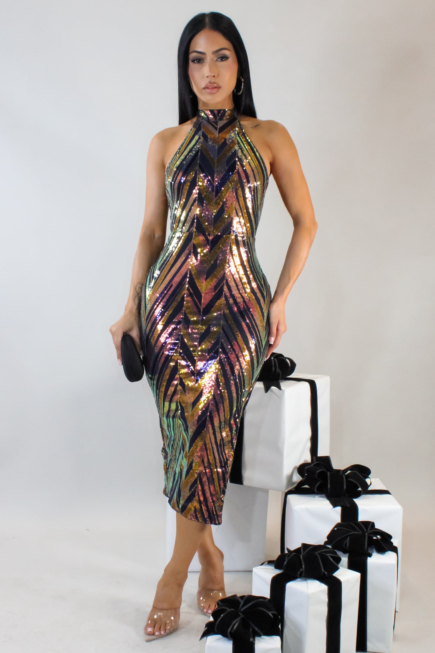 Worth It Midi Dress - Orange Multi