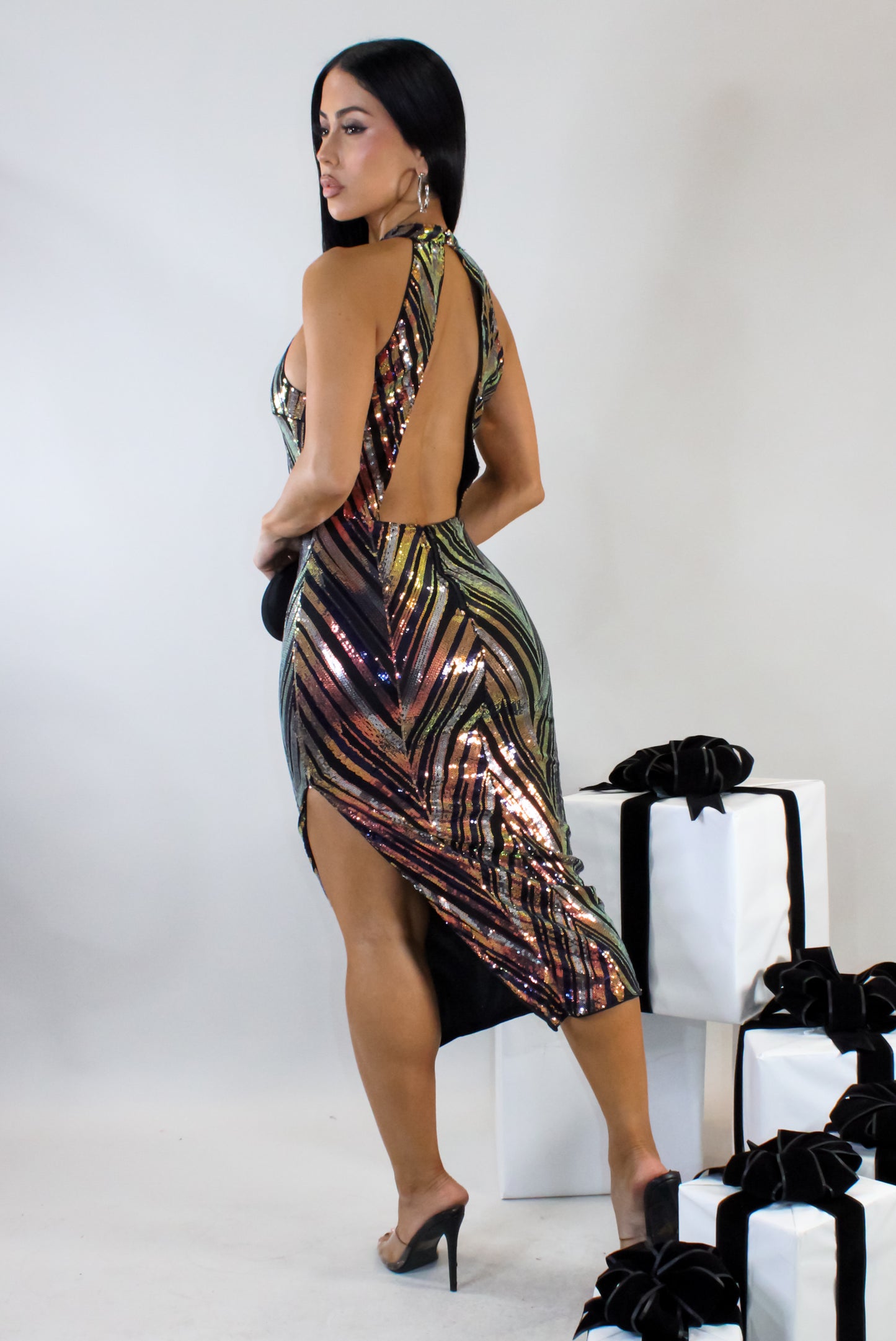 Worth It Midi Dress - Orange Multi