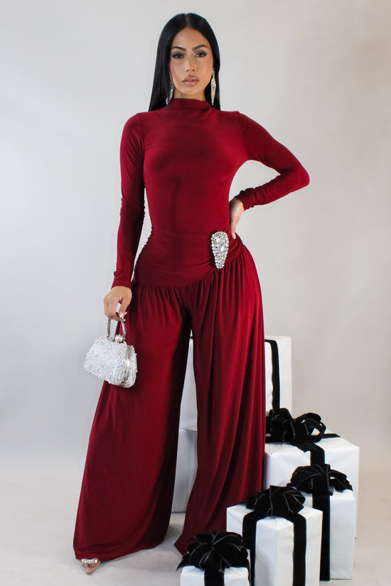 Luxe Layers Pant Set - Red