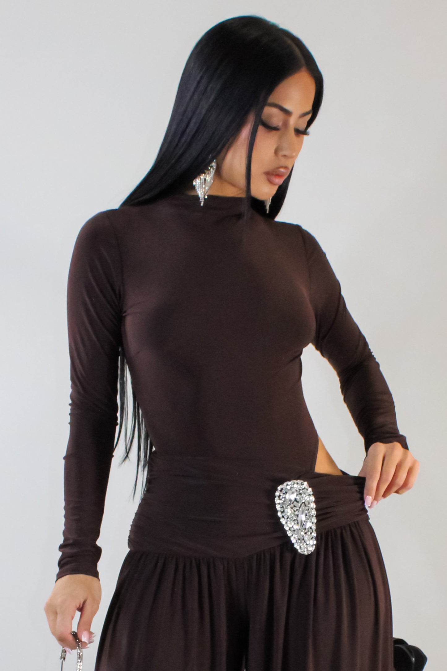 Luxe Layers Pant Set - Brown