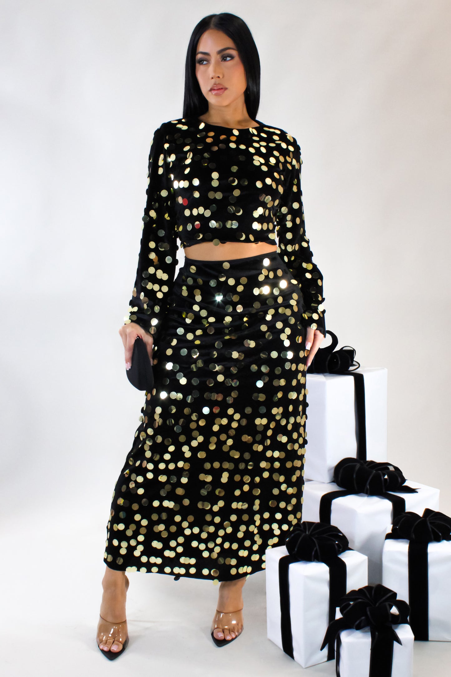 City Of Dreams Skirt Set - Gold