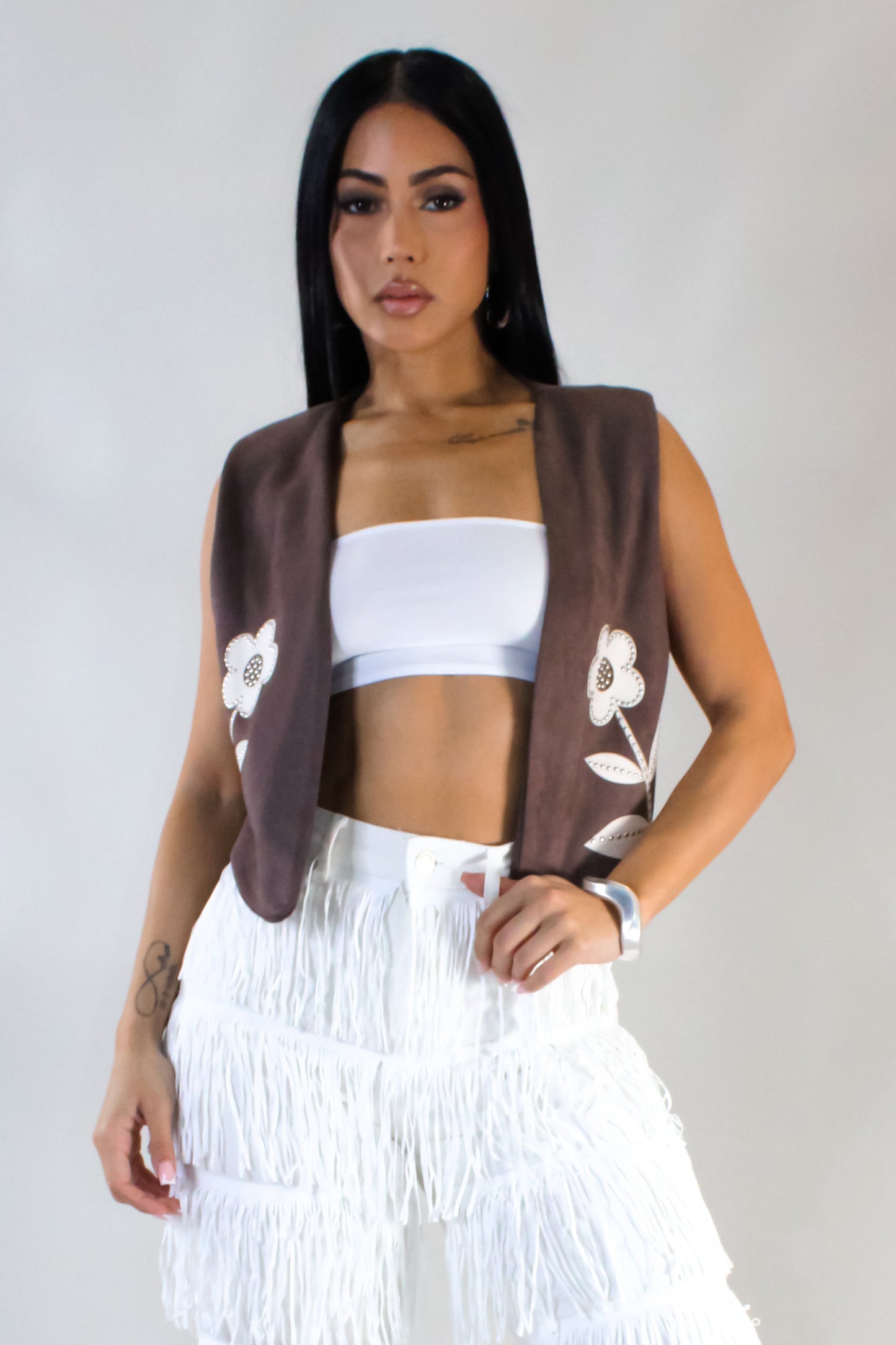 Say You Love Me Vest - Brown