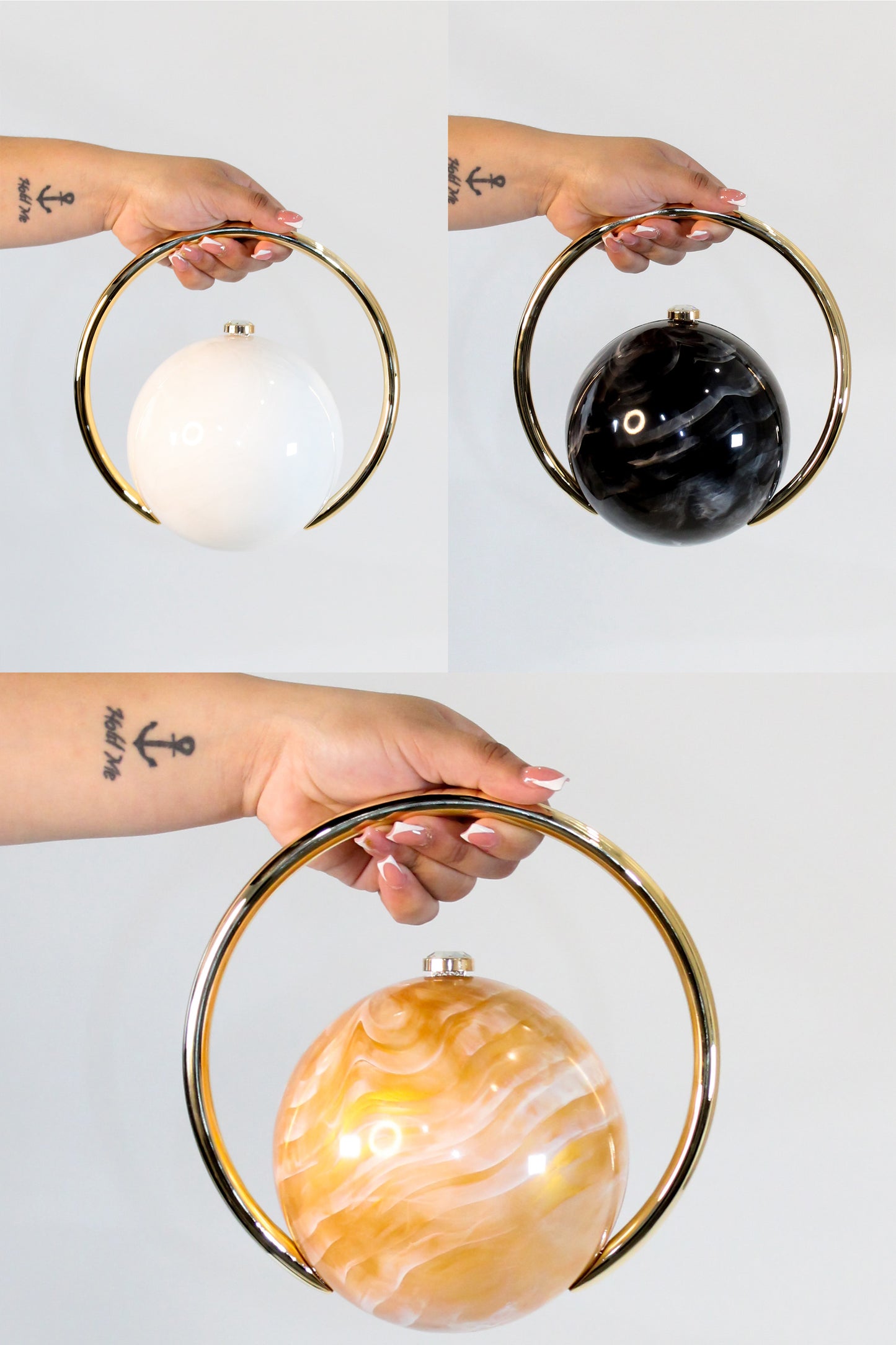 Mary Ann Purse - White-Black-Gold