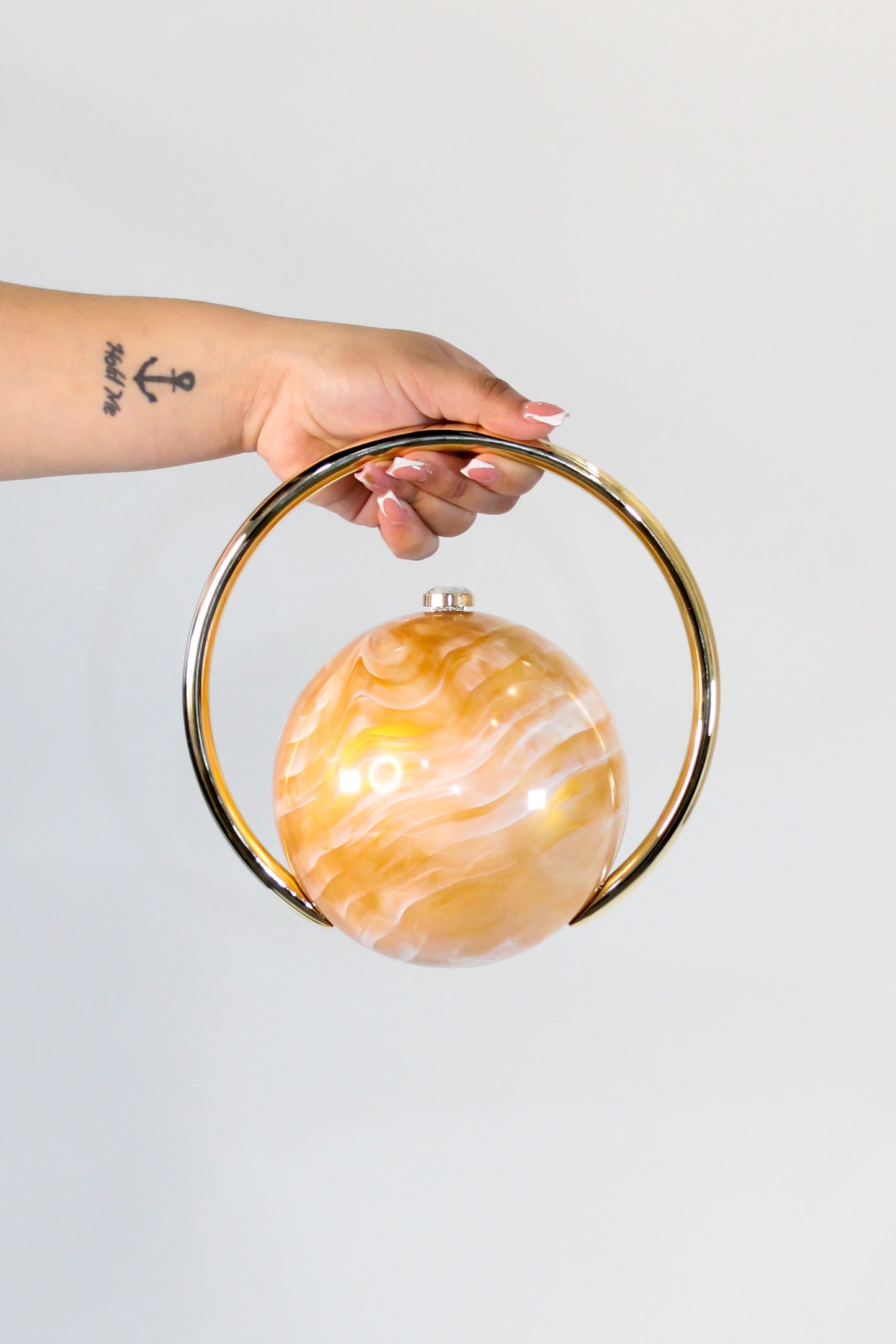 Mary Ann Purse - White-Black-Gold