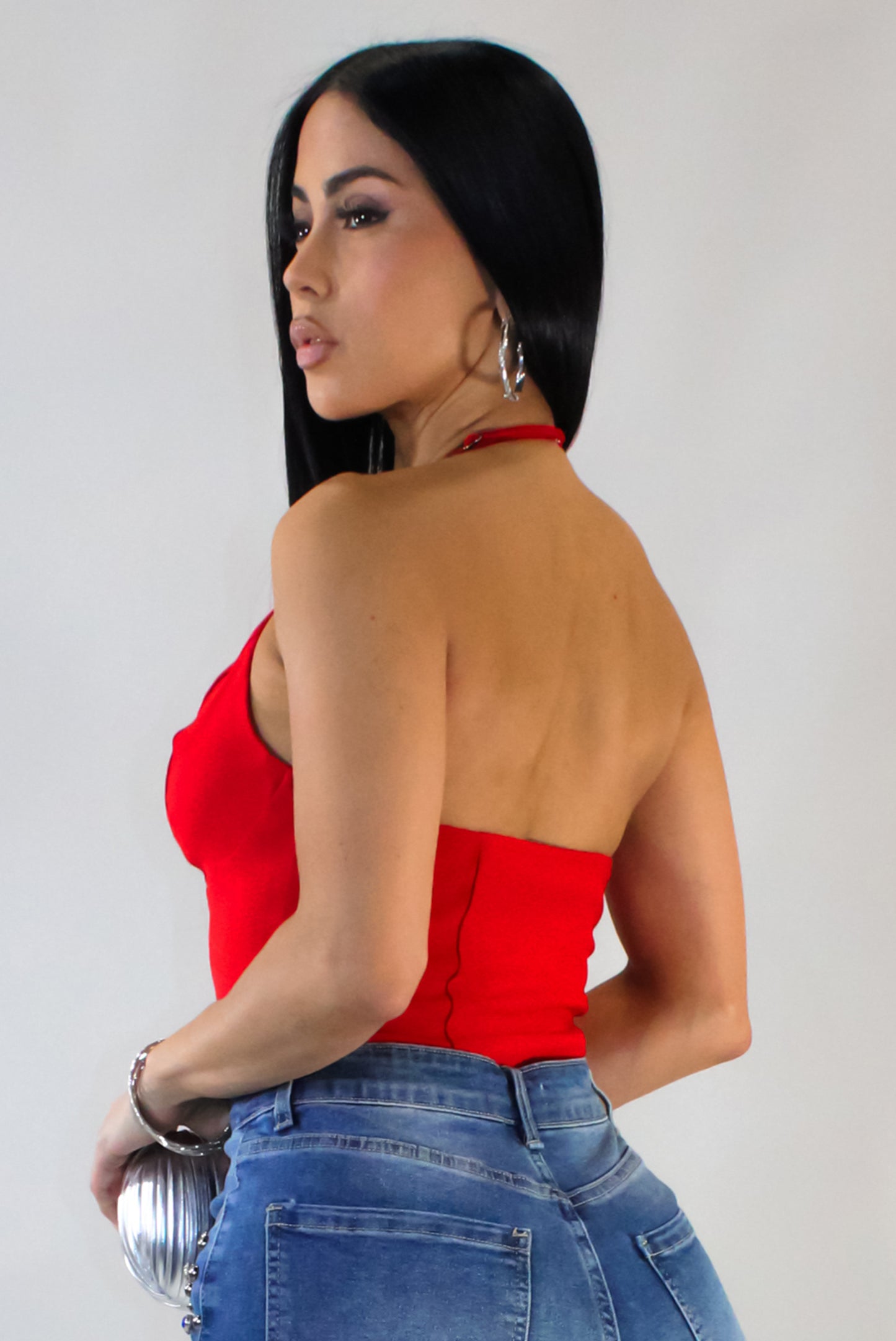 Tied Down Crop Top - Red