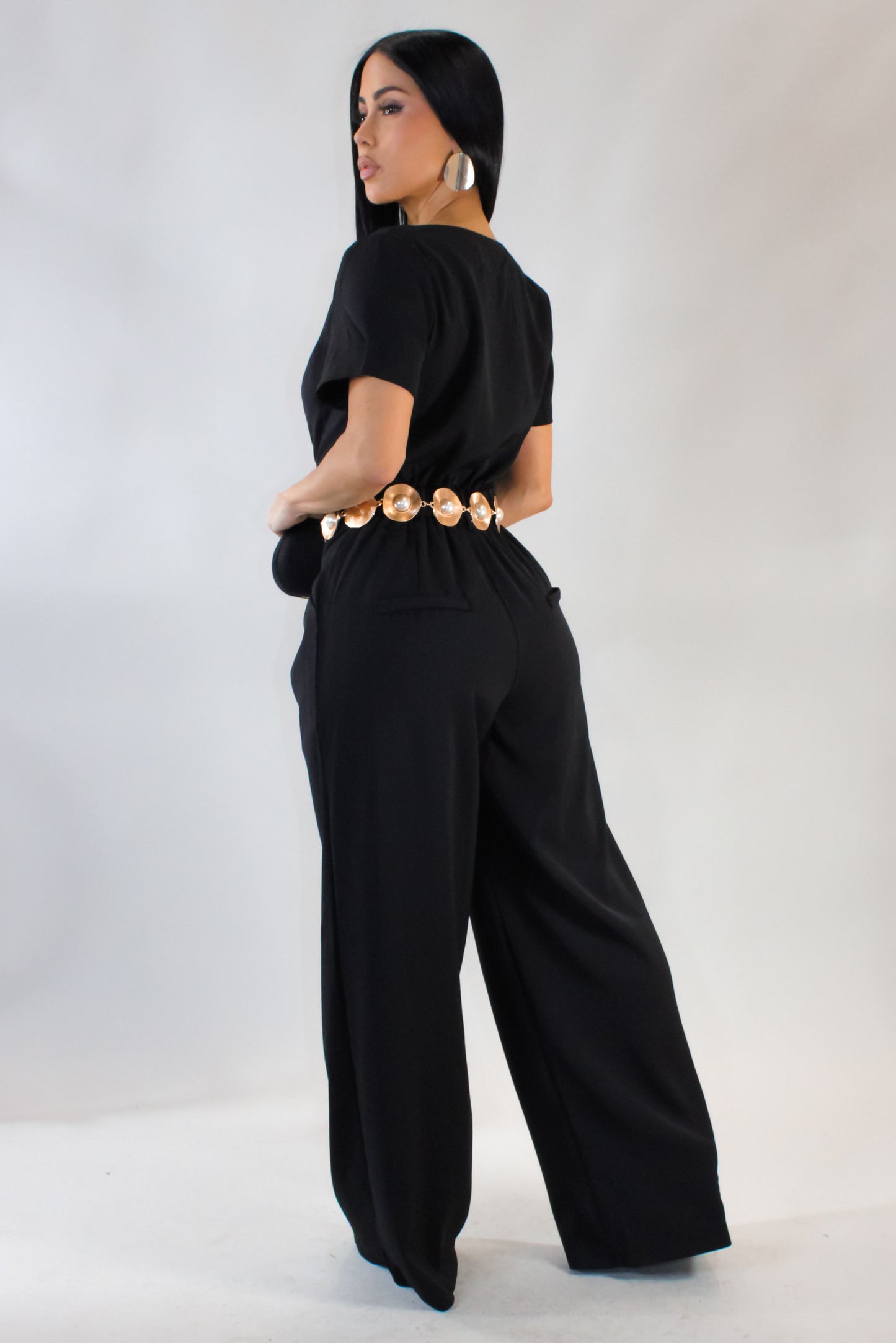 Glad I'm Here Jumpsuit - Black