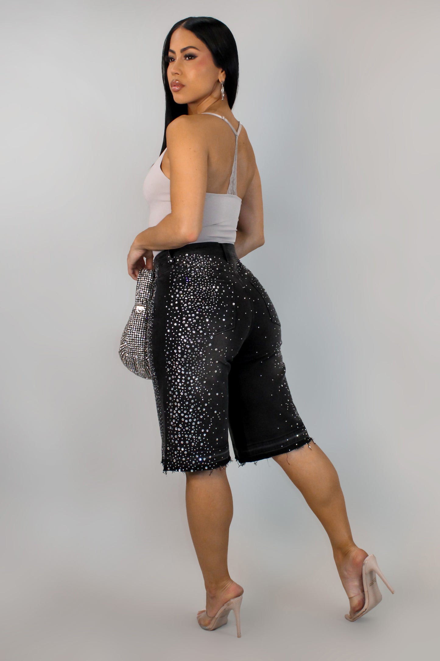 Bling Sparks  Bermuda - Denim-Black