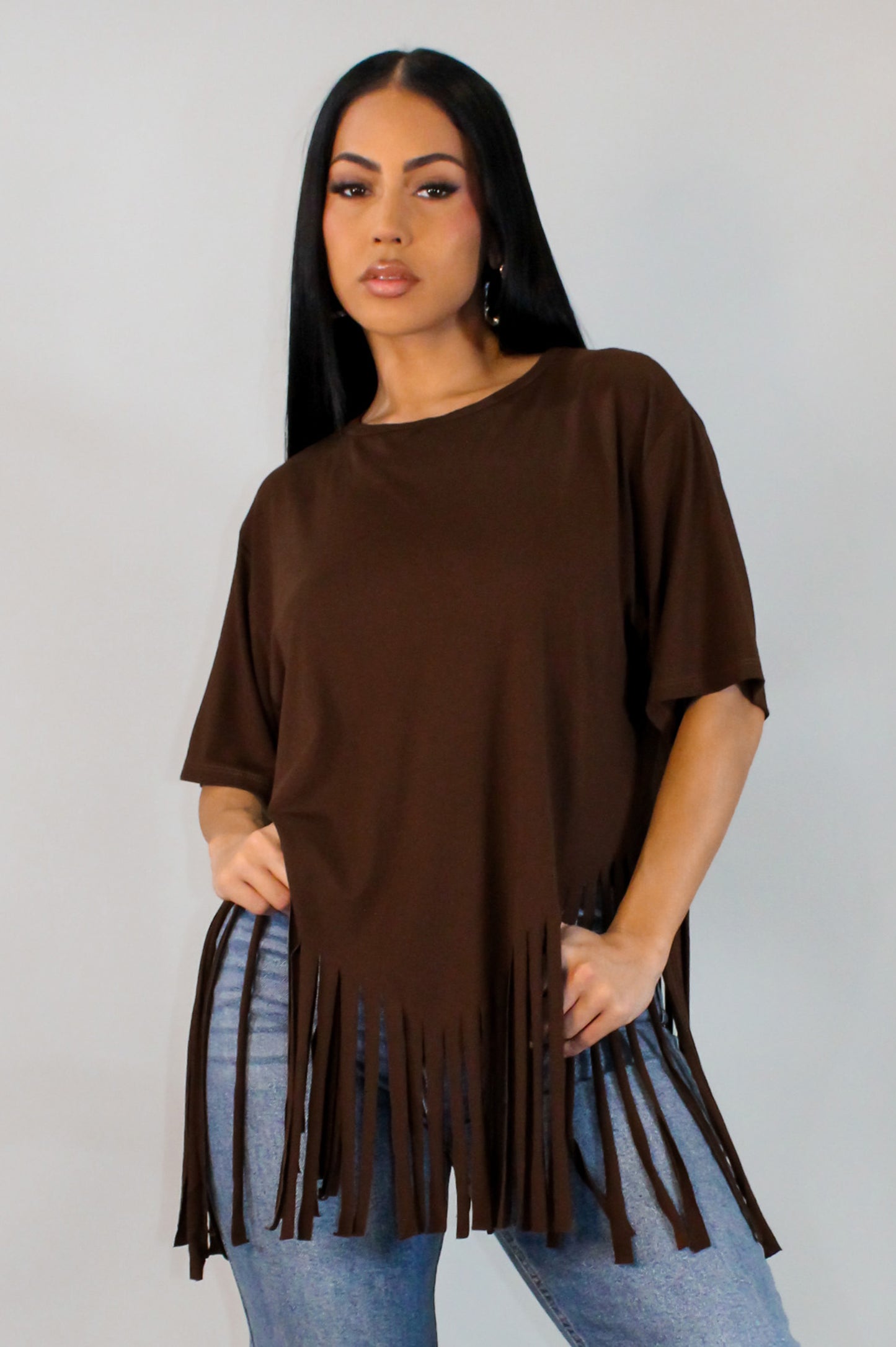 Hellen Top-Mini Dress- Brown