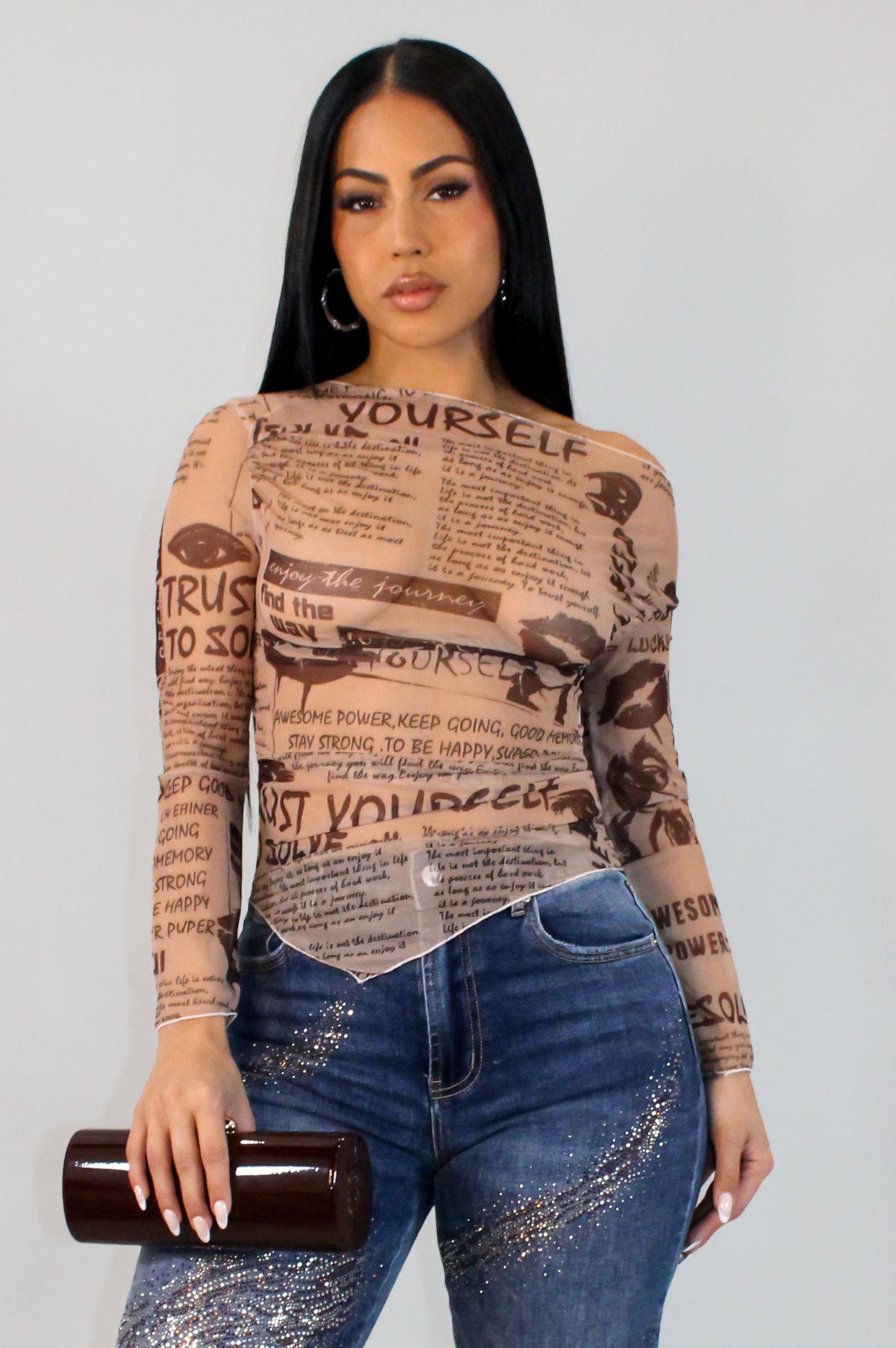 All Around  Top - Brown