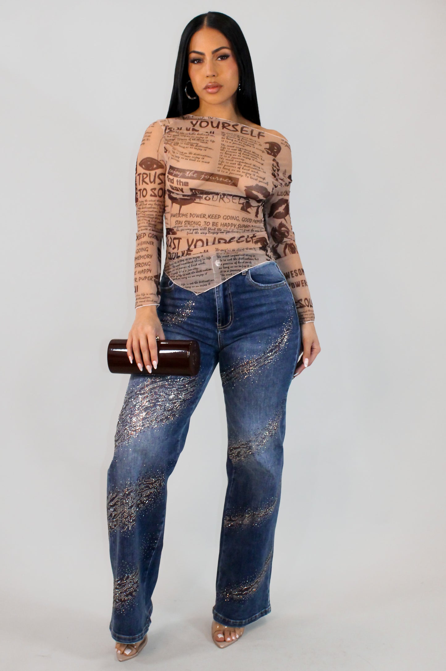 Bling Waves Denim Pant- Dark Wash