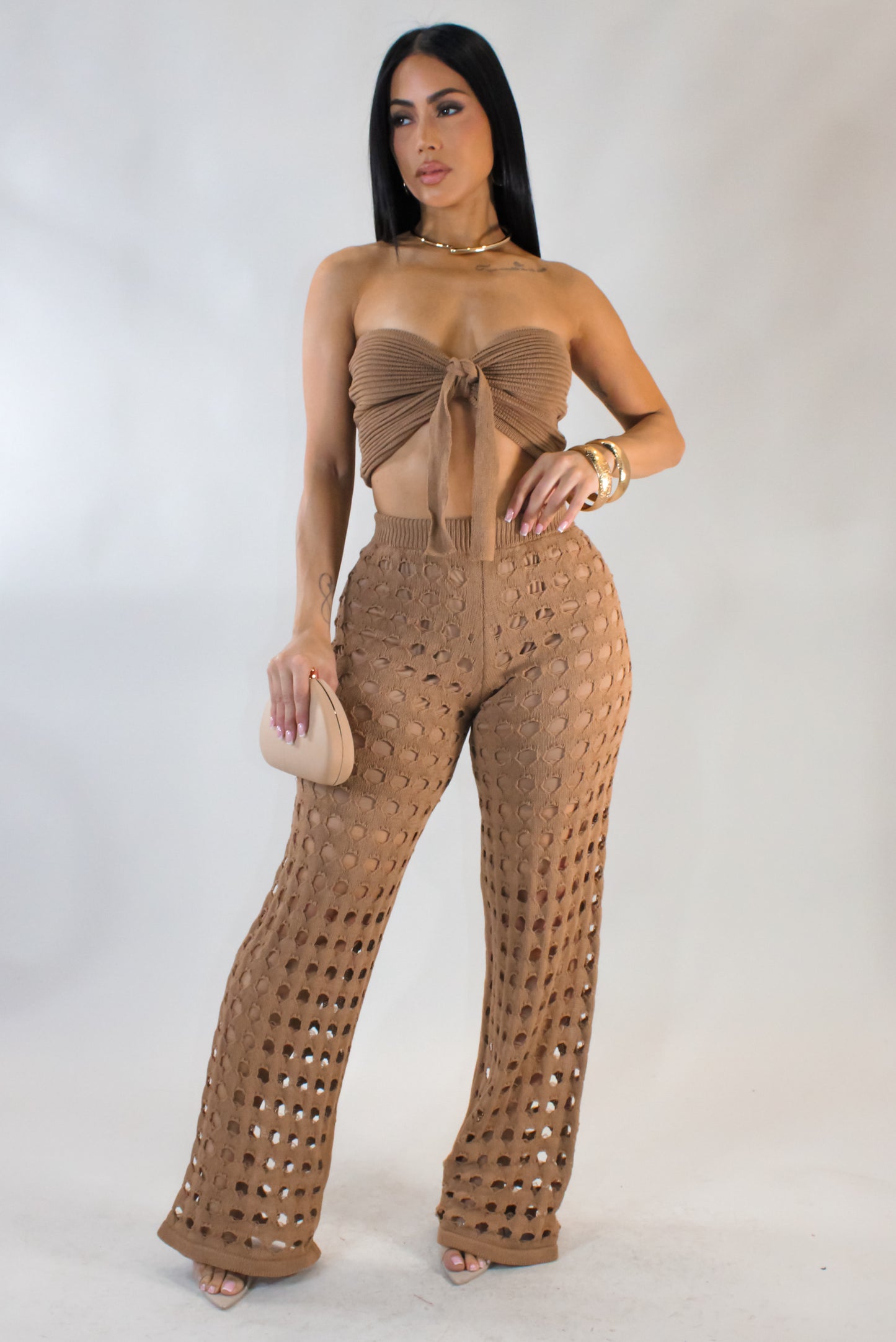 Feeling Alive Pant Set - Brown