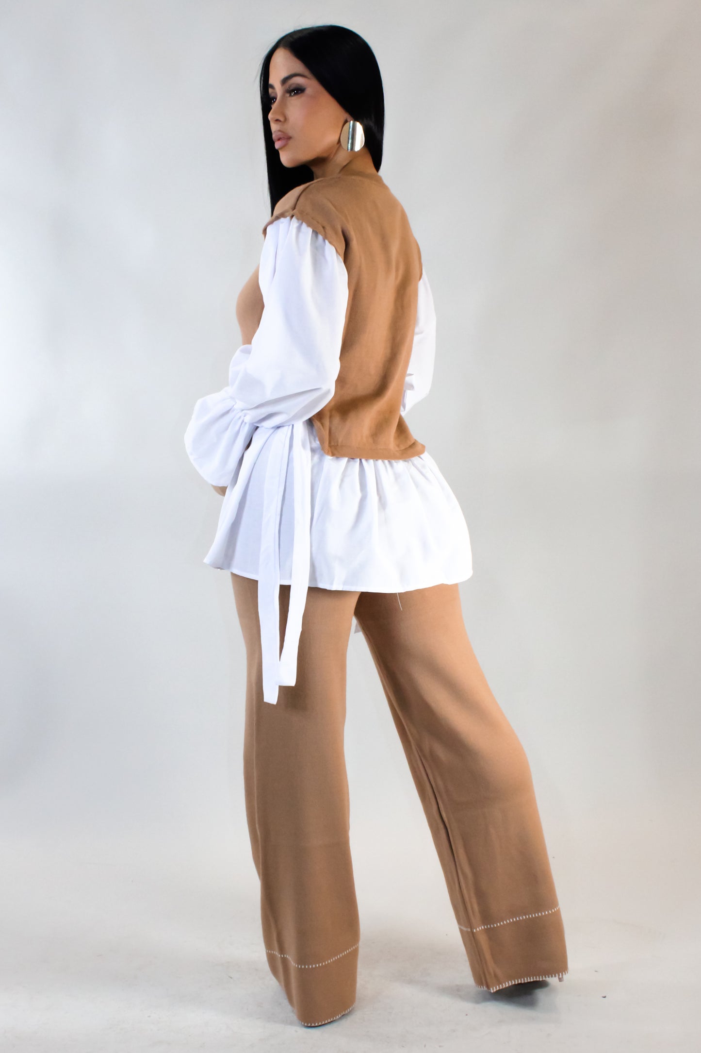 Runway Walk Pant Set - Brown