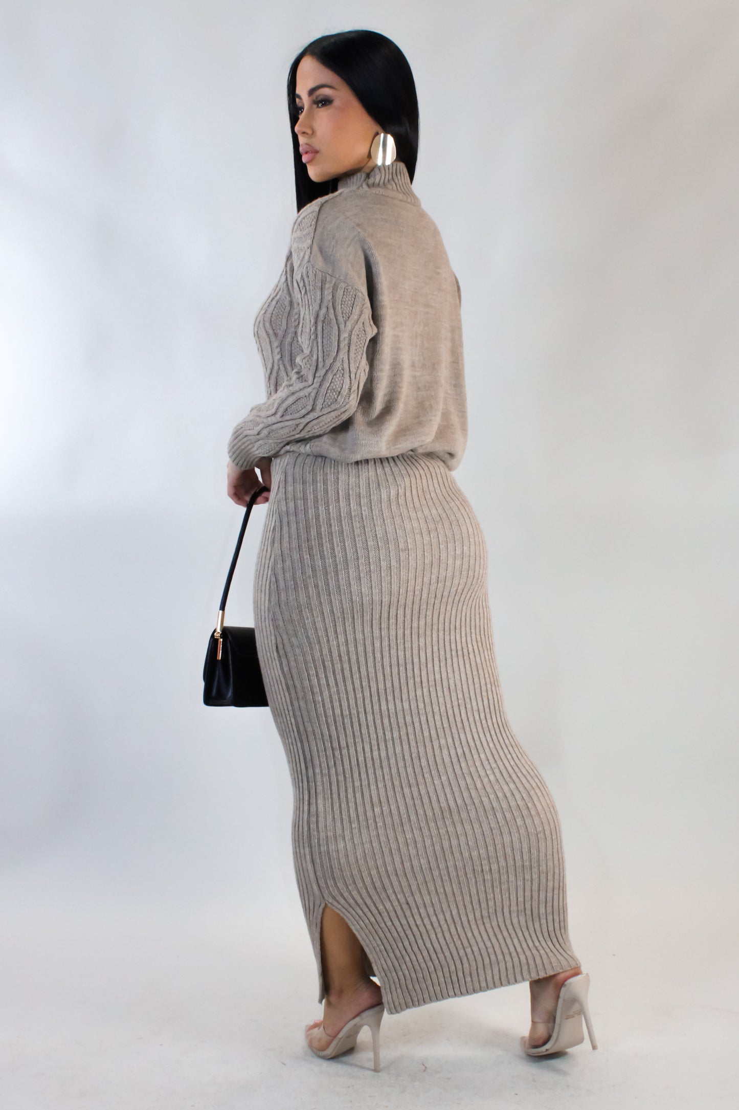 Letting Go Skirt Set - Taupe