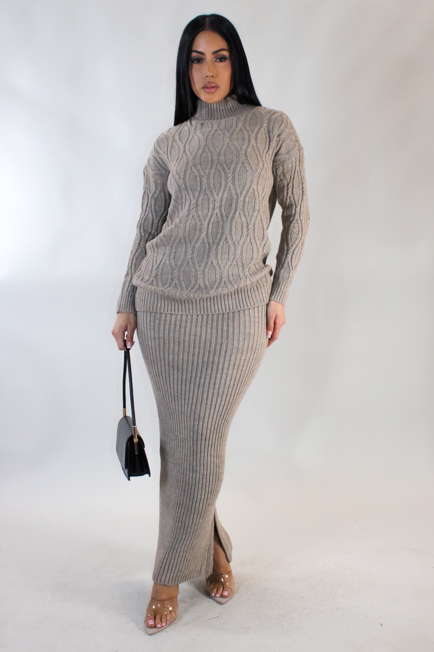 Letting Go Skirt Set - Taupe