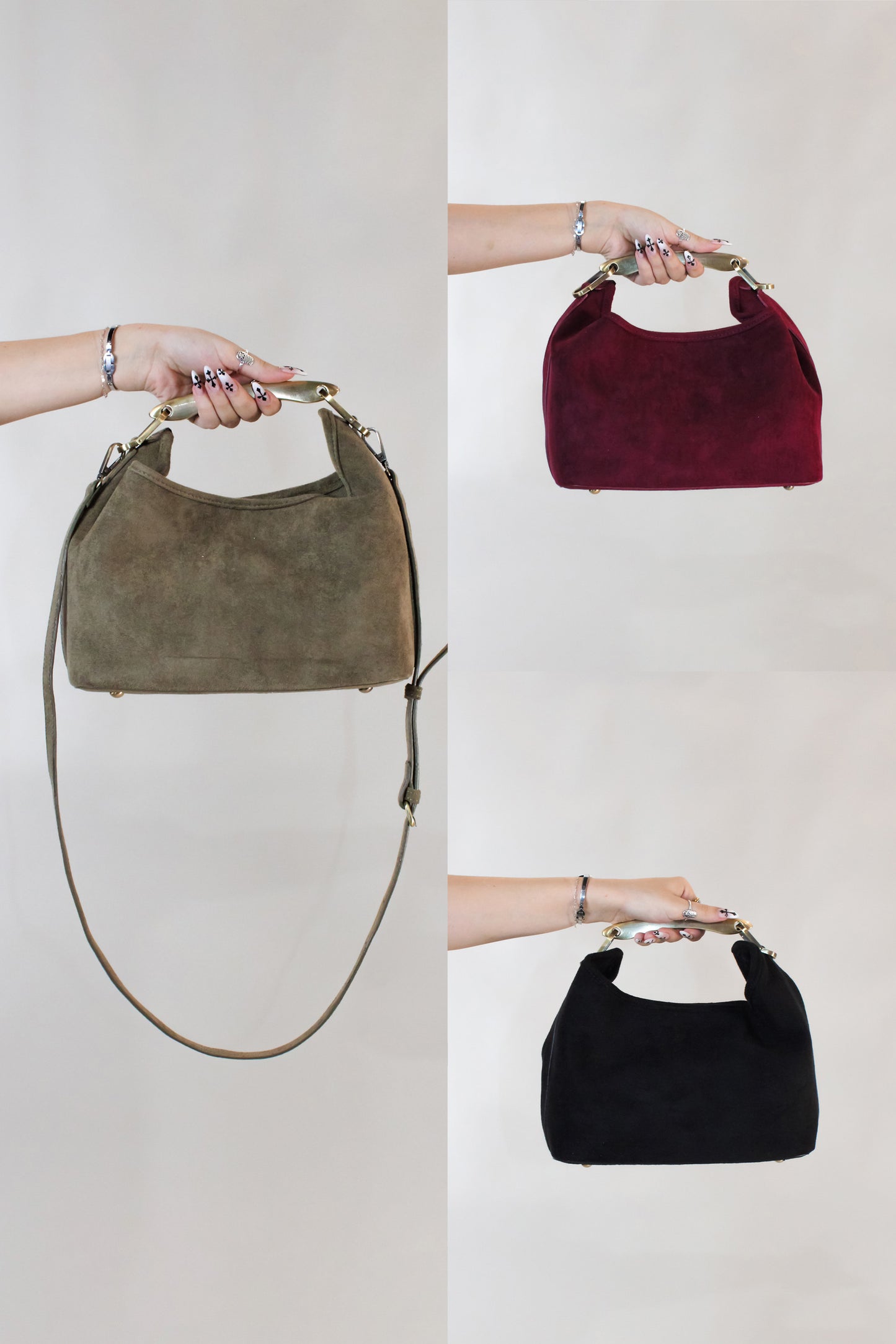Just Right Purse - Black - Burgundy - Sage