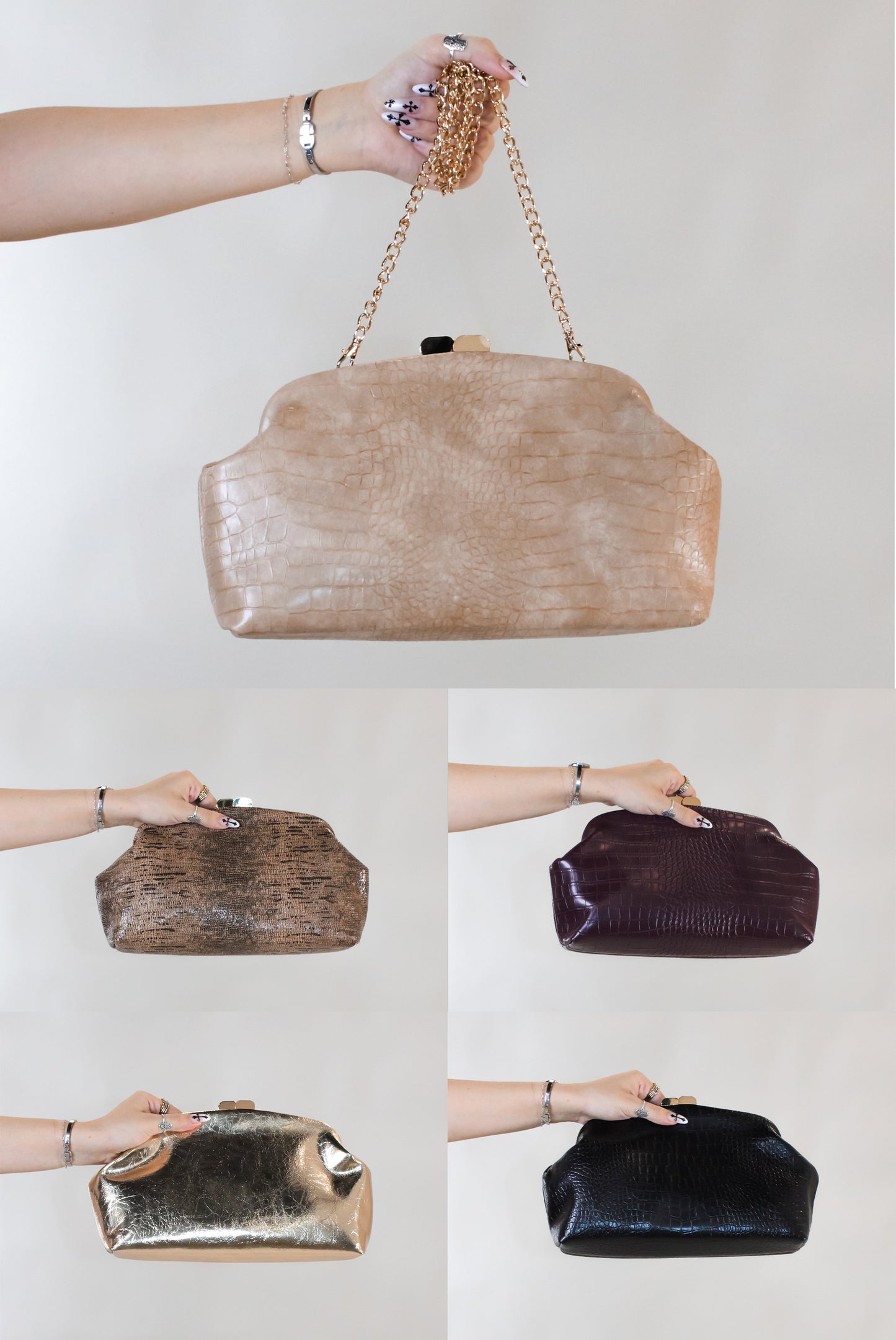 Hold Me Close Purse - Brown - Gold - Red - Black - Tan