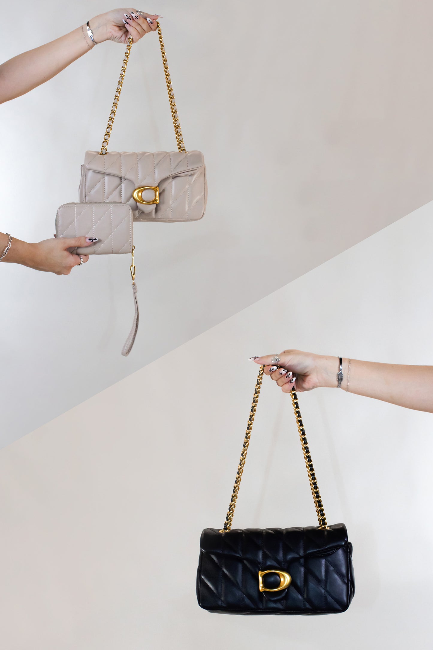 The Tabby Purse - Tan - Black