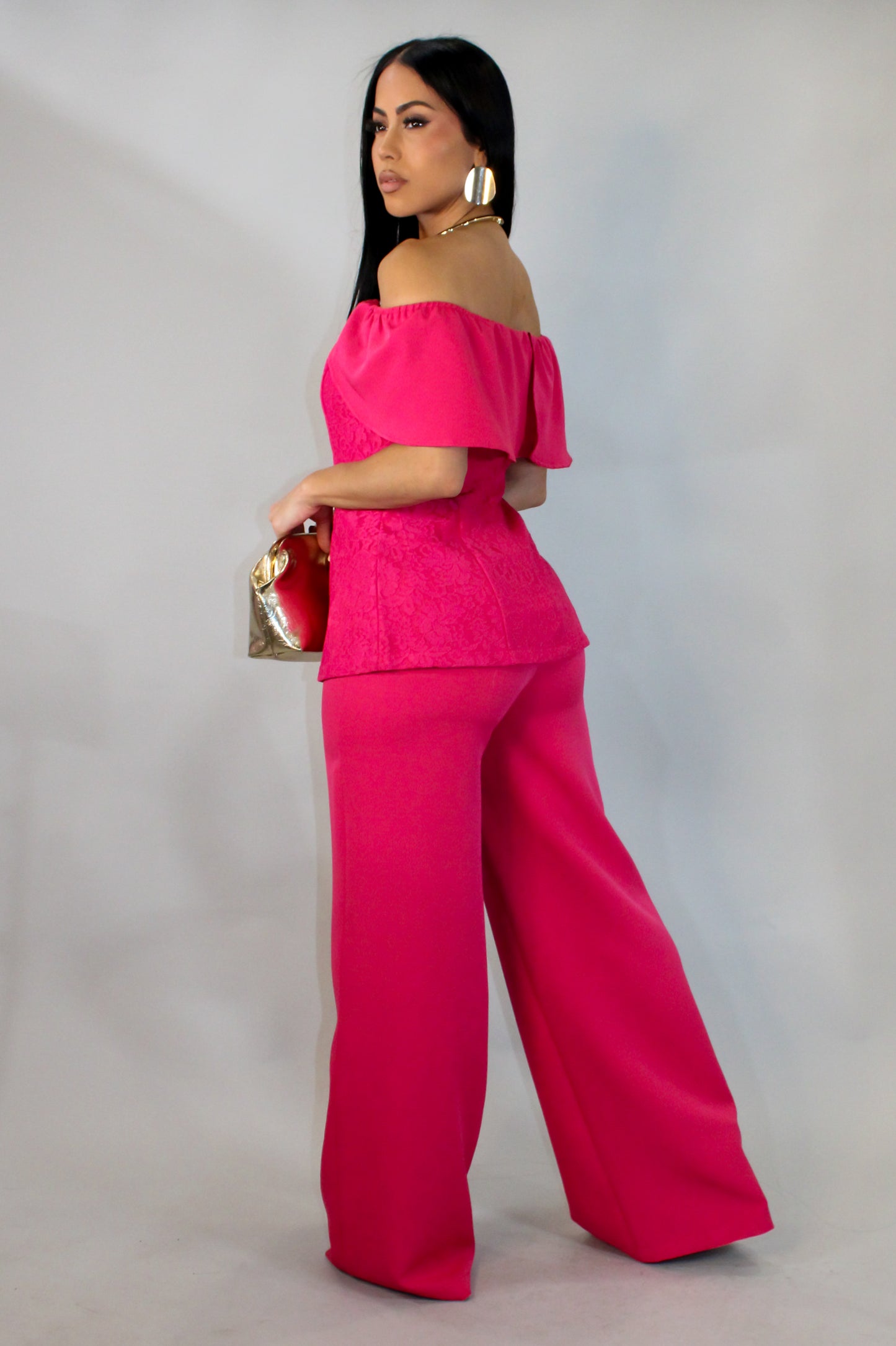 Daytime Muse Pants Set - Fuschia