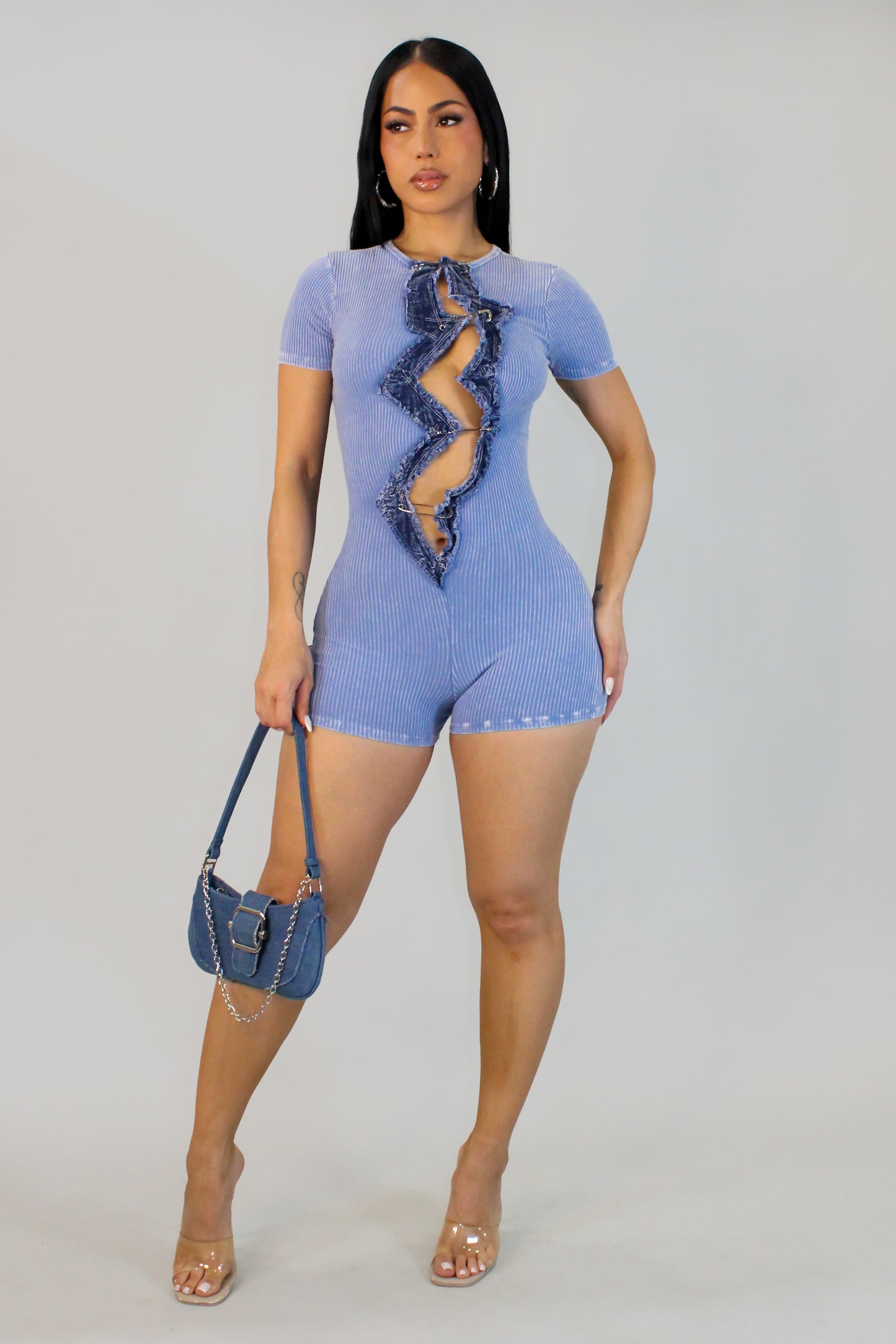 Power Pose Romper -Blue