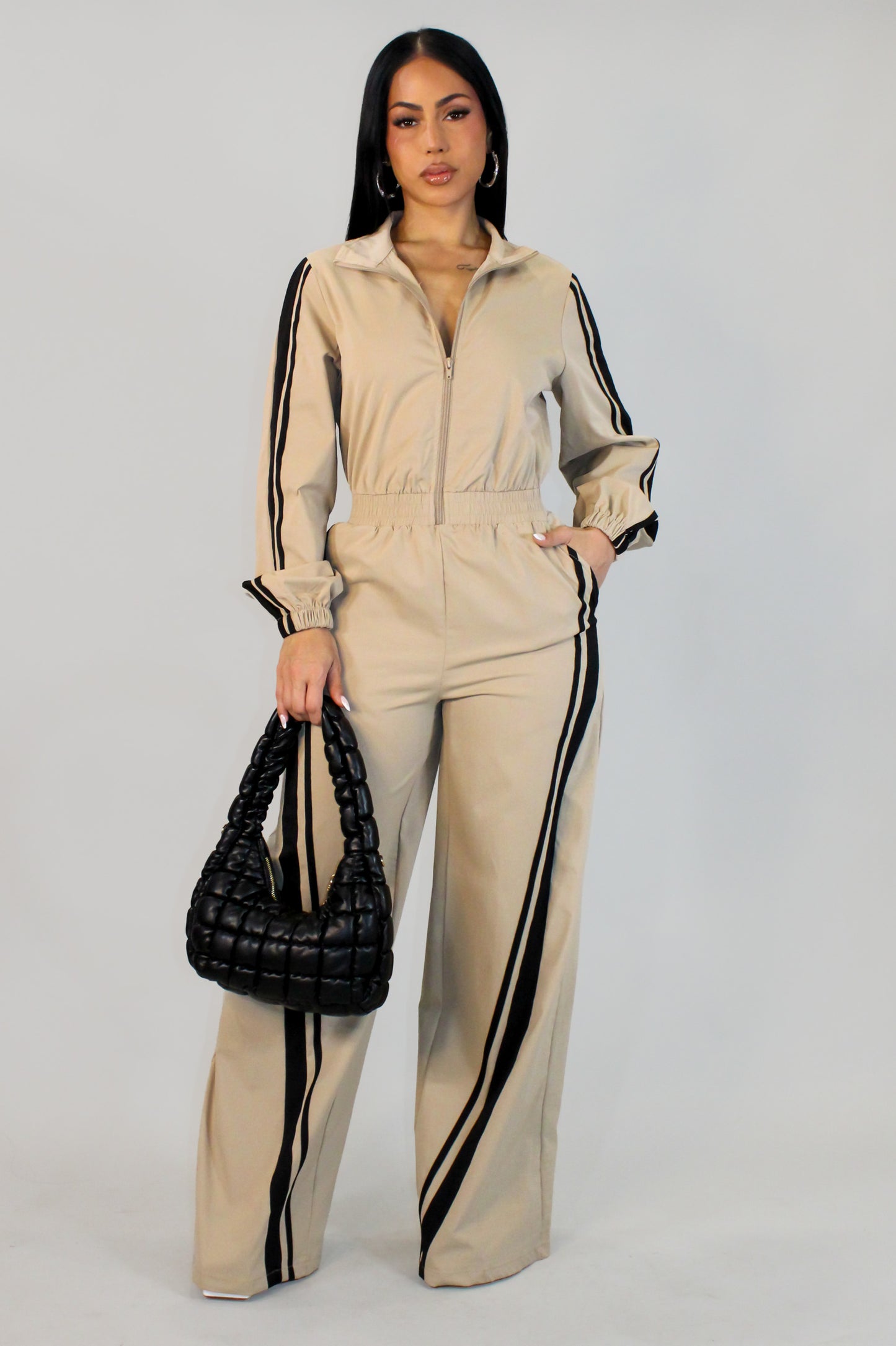 To The Moon Jumpsuit - Beige