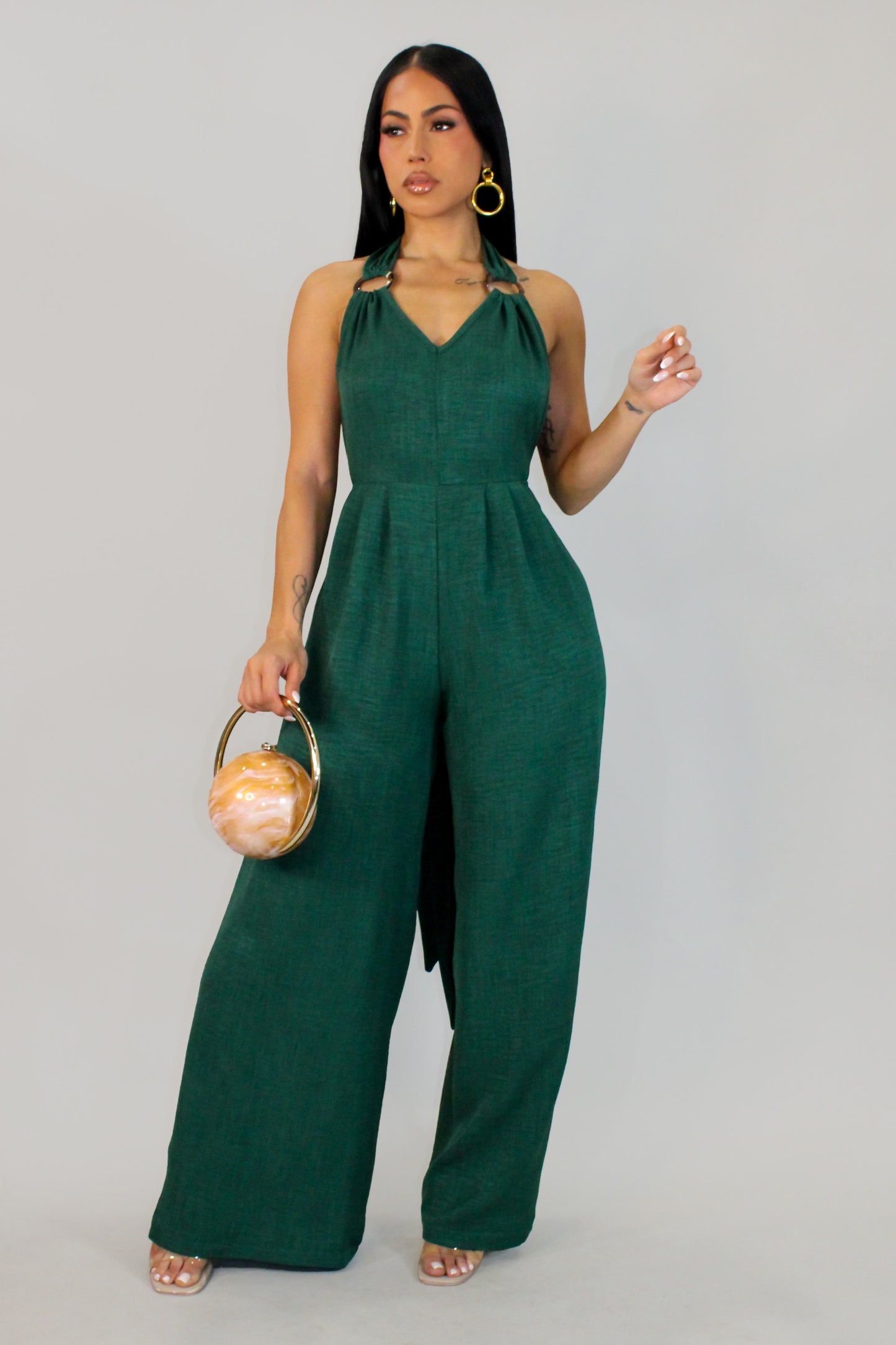 Walking In Calm Jumpsuit - Green