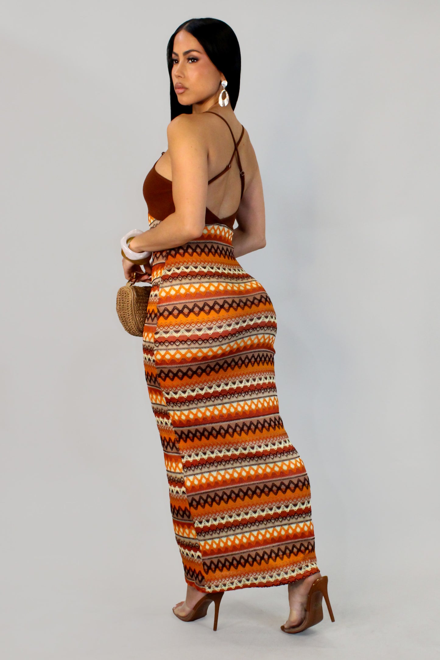 Paradise Sunshine Dress - Brown-Multi