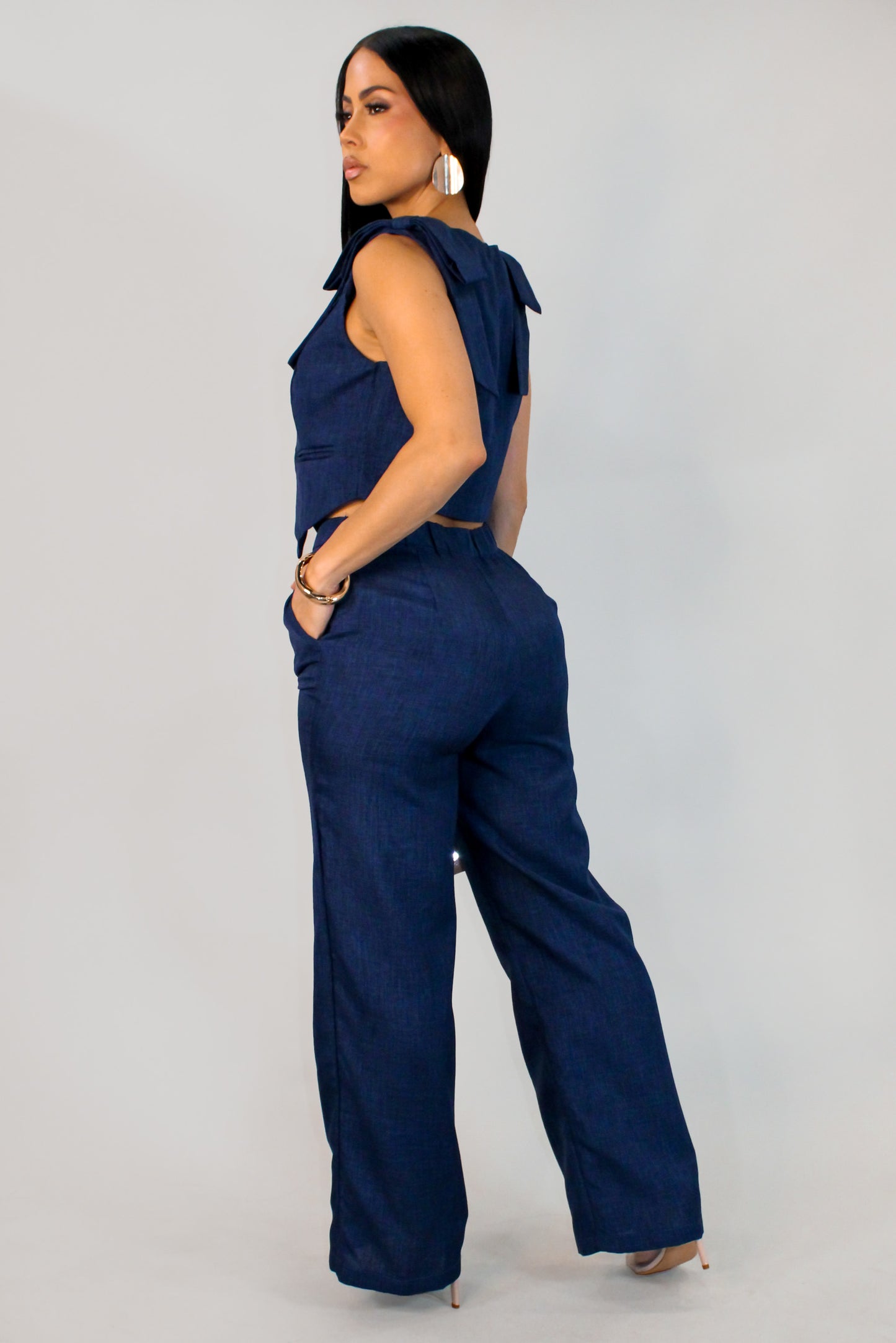 Morning In Downtown Pant Set - Blue