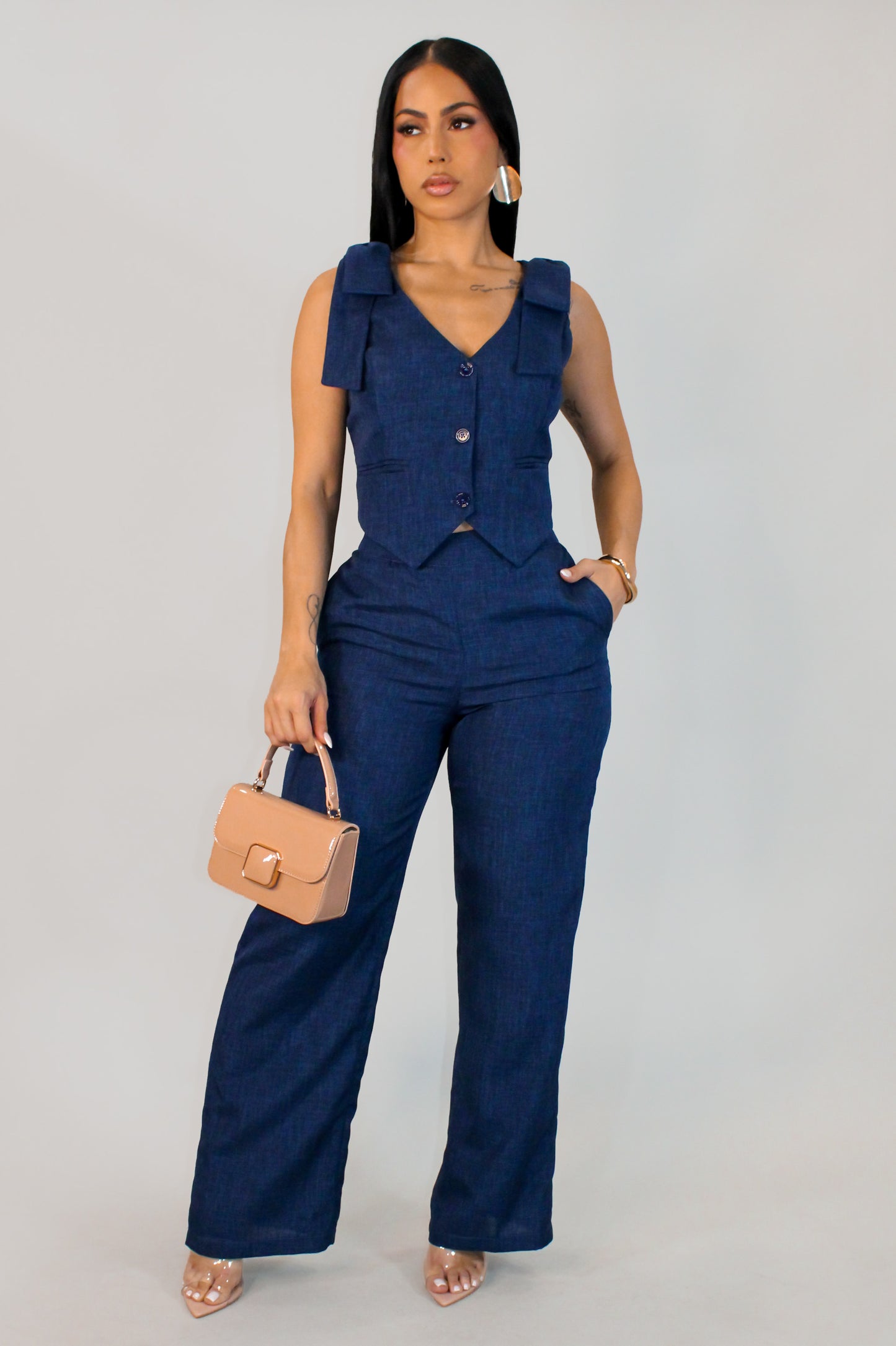 Morning In Downtown Pant Set - Blue