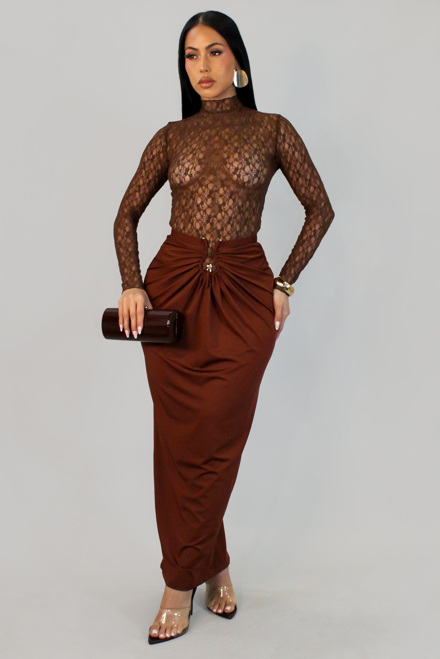 At Marena's Skirt Set - Brown