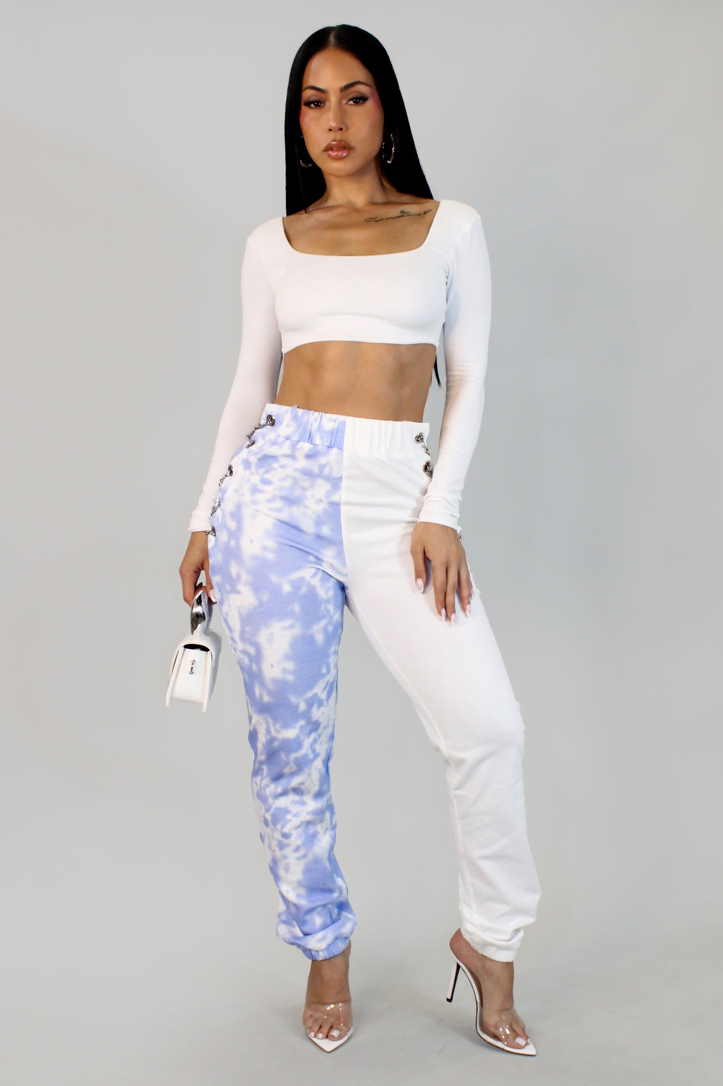 Paris In Love Pants - White-Blue