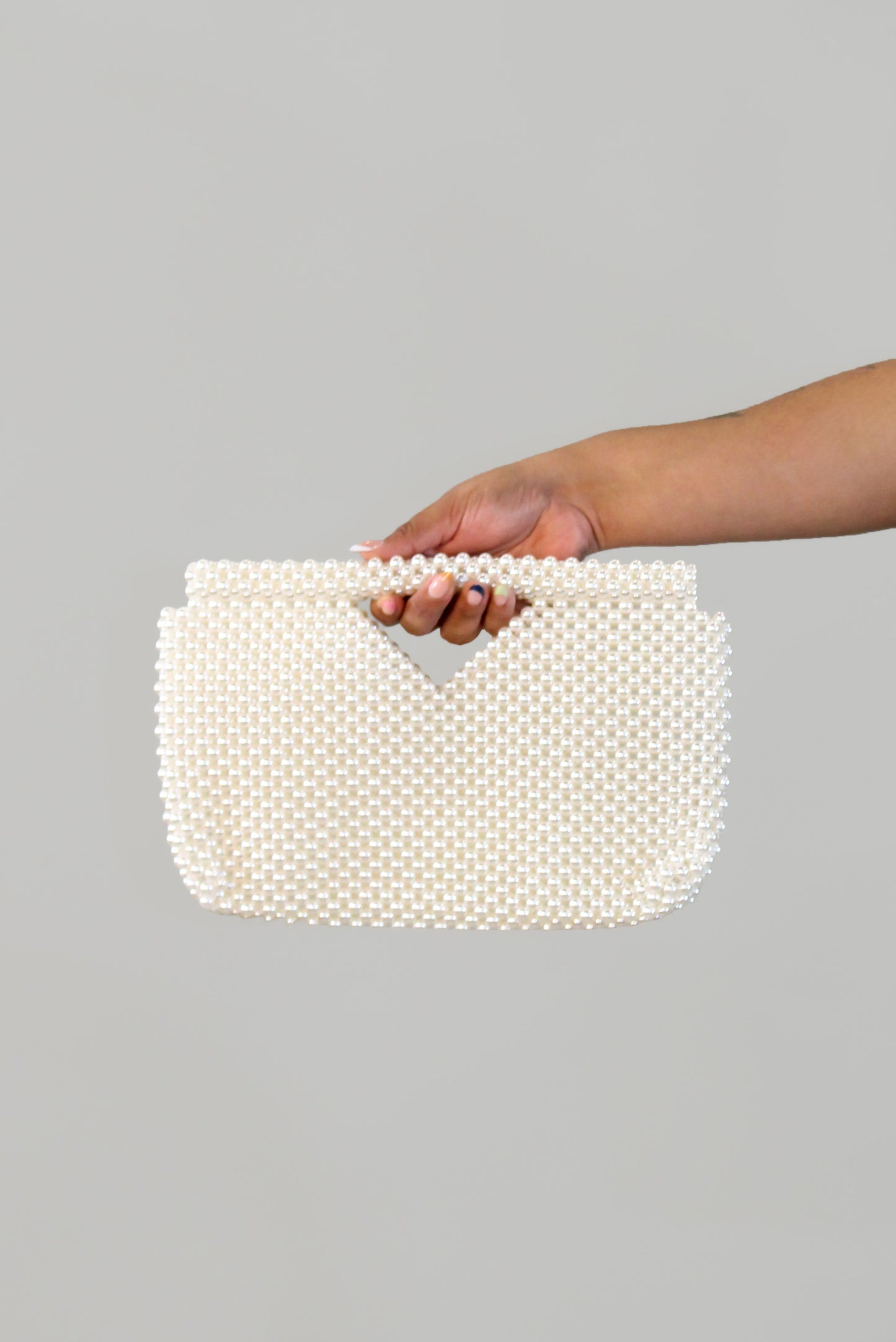 Pearls At Hand Purse - White-Pearls