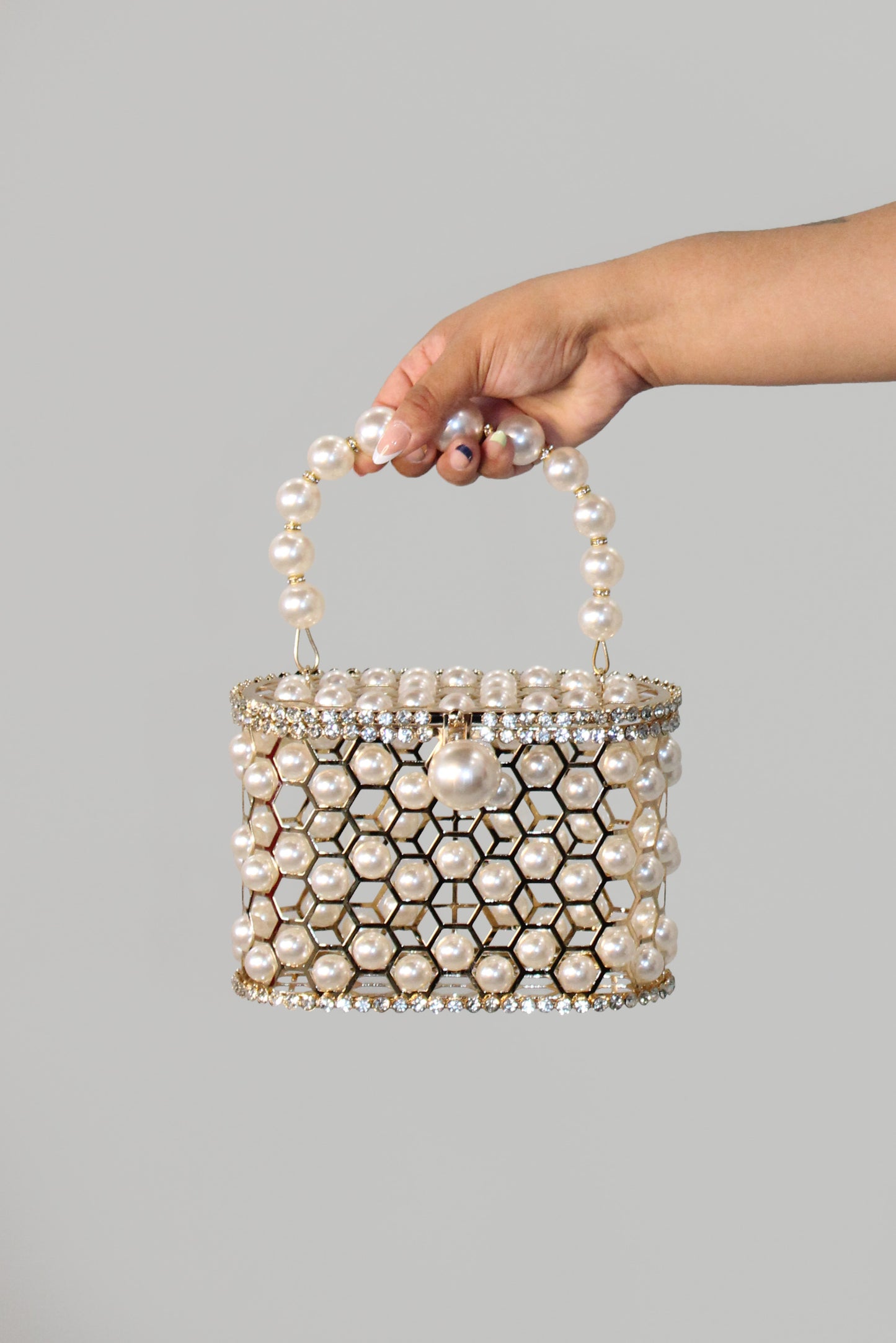 Galina Mia Purse - White-Pearls