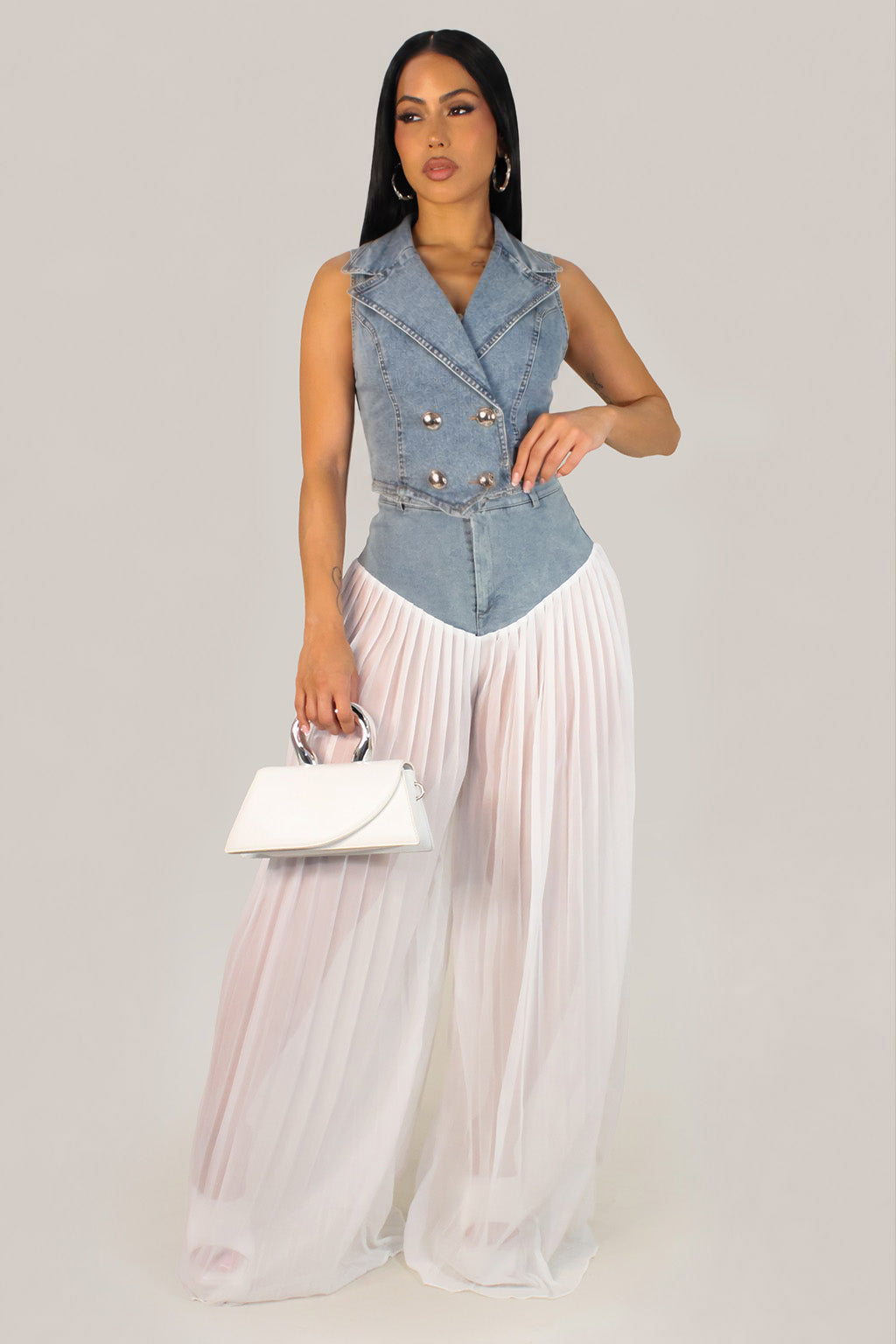 Charlotte Pant Set-White