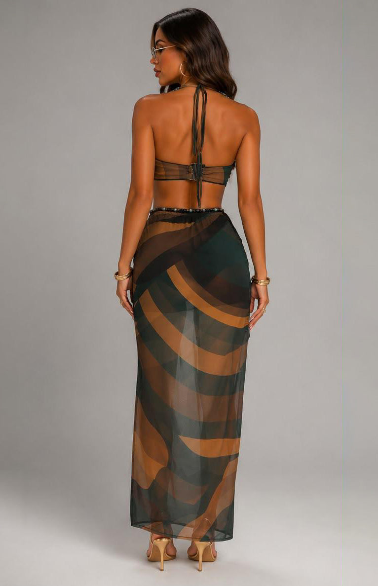 Oasis Noir Skirt Set - Olive