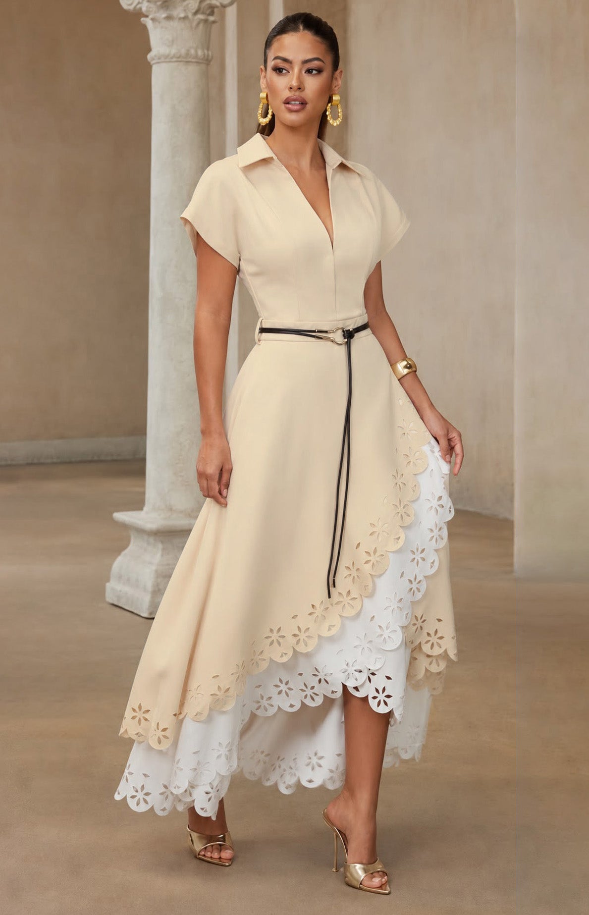 Sunday Adventures  Midi Dress - Cream