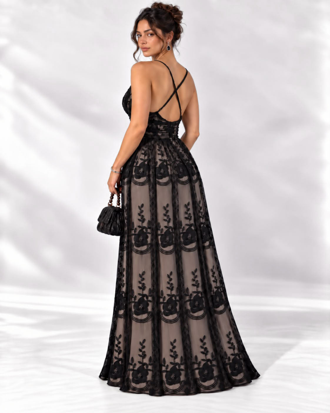Midnight Garden Dress - Black