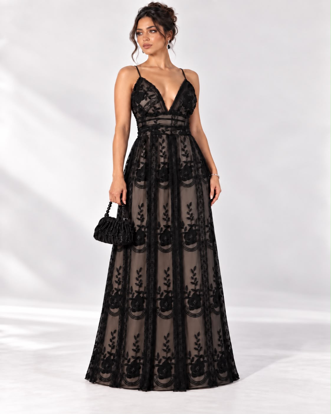 Midnight Garden Dress - Black