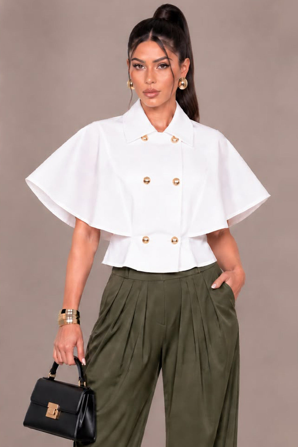 Cape Society Blouse - White