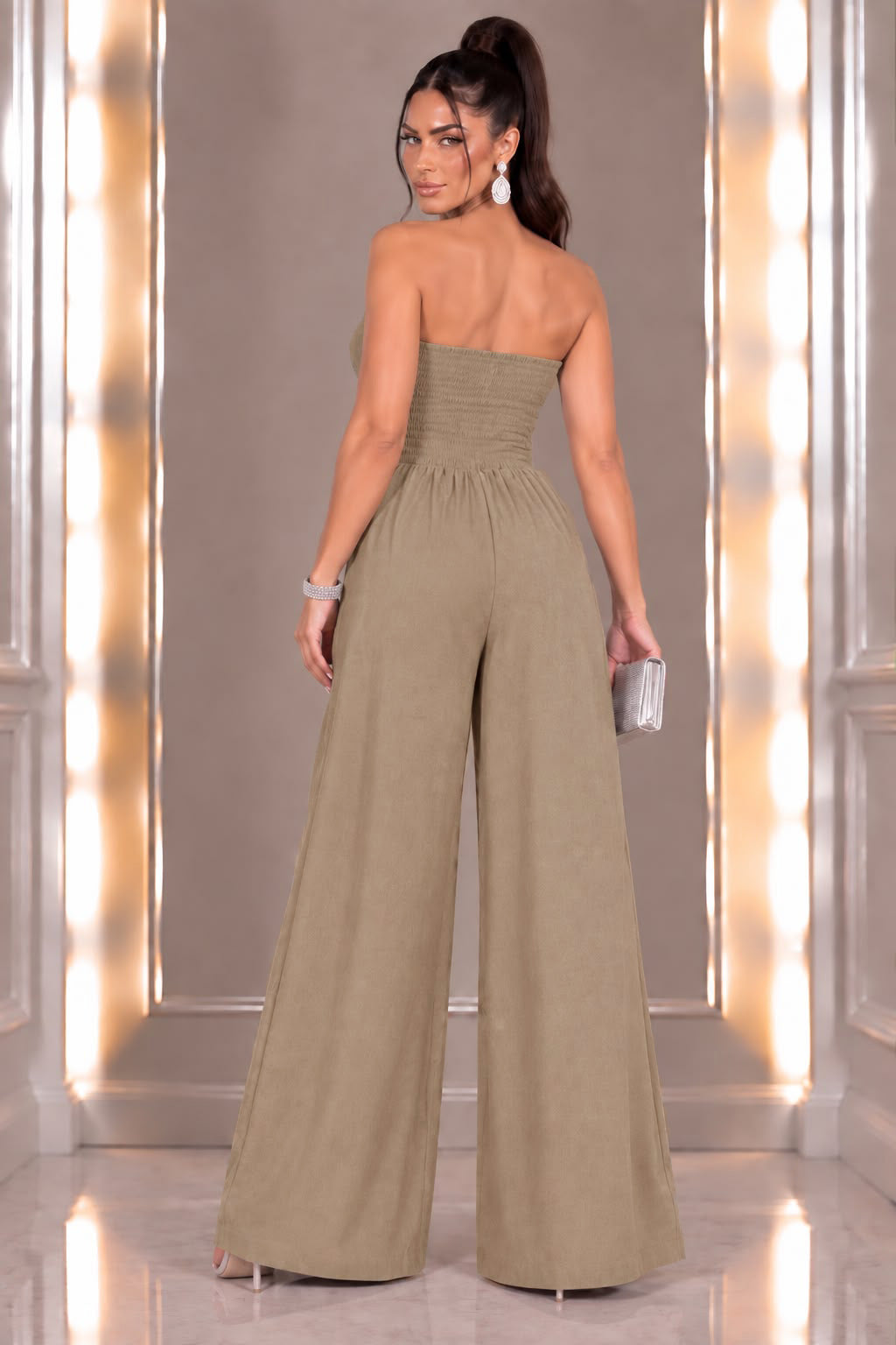 Abbracci Italian Linen Jumpsuit - Beige