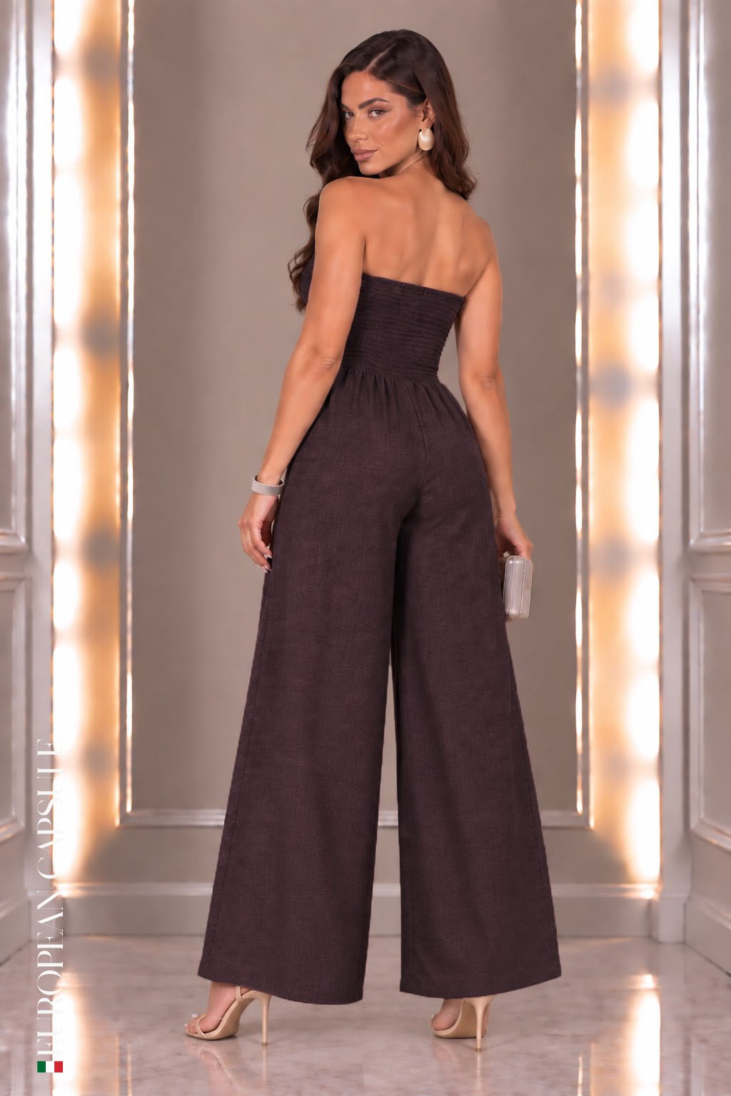 Abbracci Italian Linen Jumpsuit - Dark Pulple