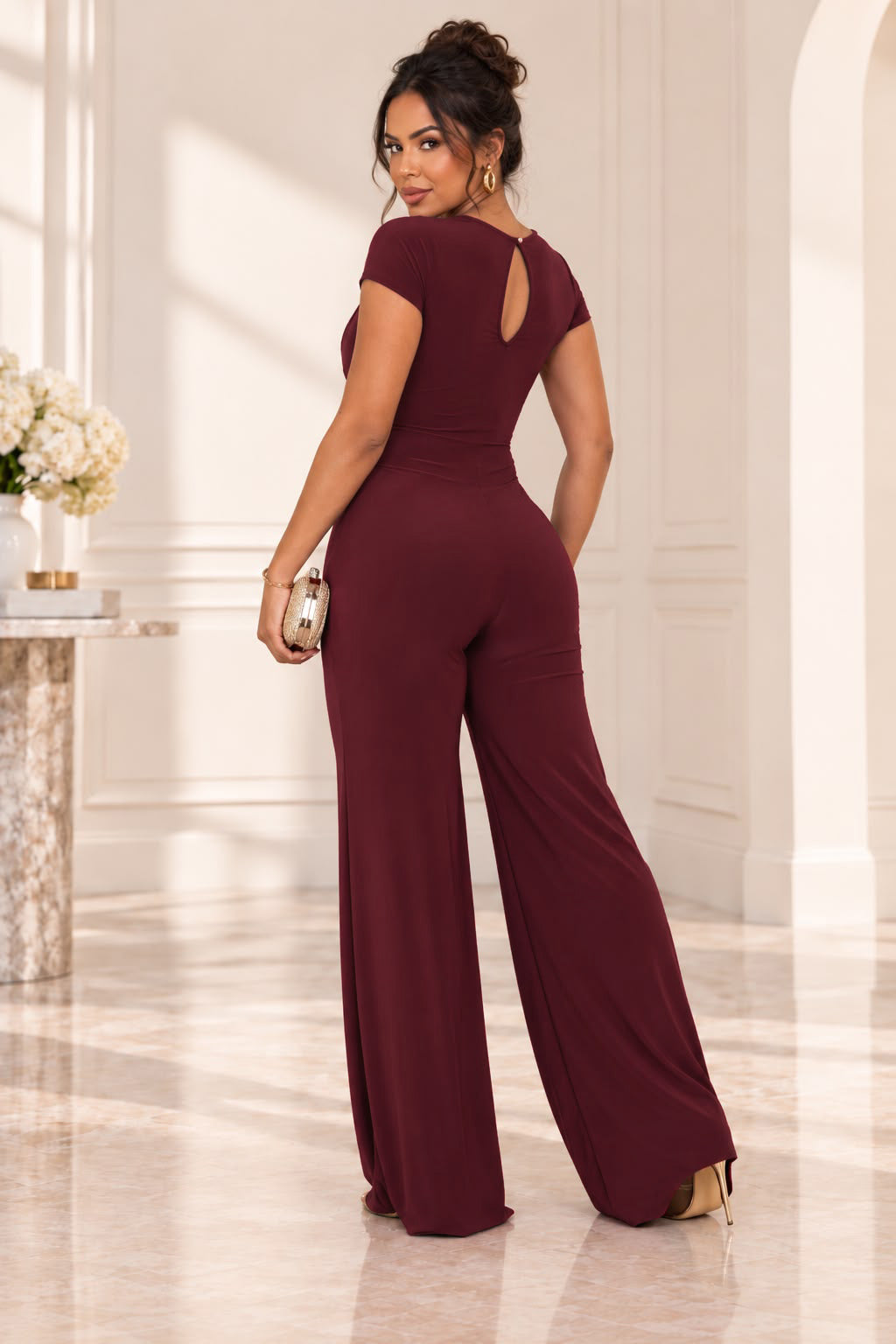 Back To You Jumpsuit - Burgundy