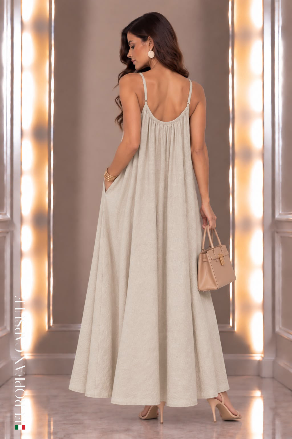 Biella Italian Linen Dress - Cream