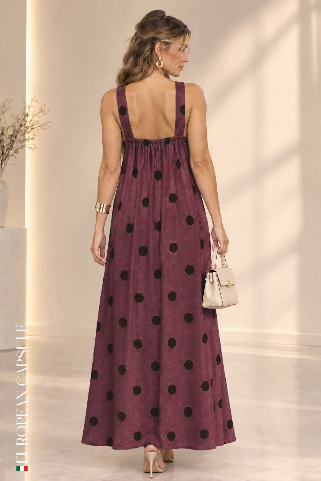 Verona Italian Linen Dress - Burgundy