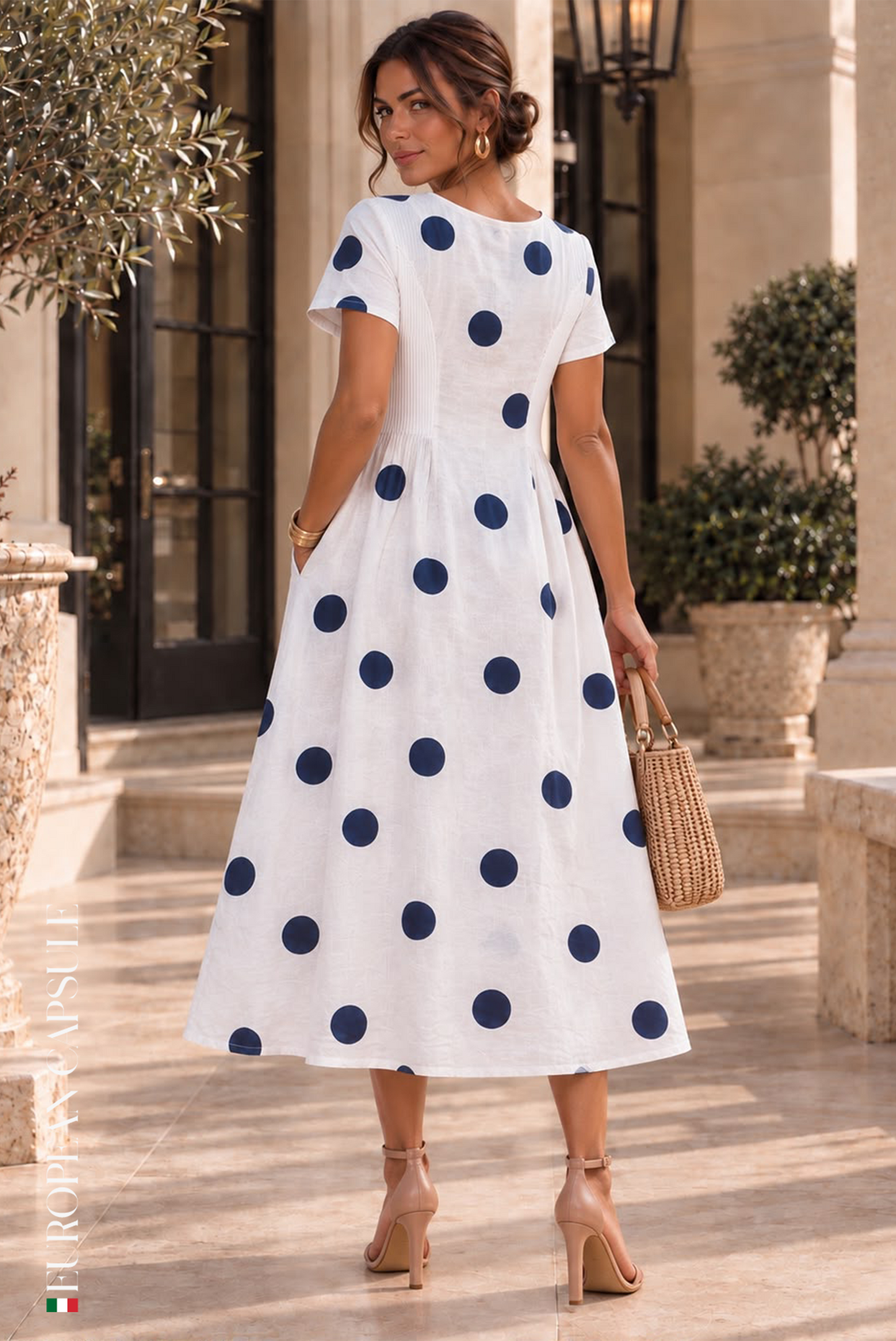 Ravello Italian Linen Dress - White