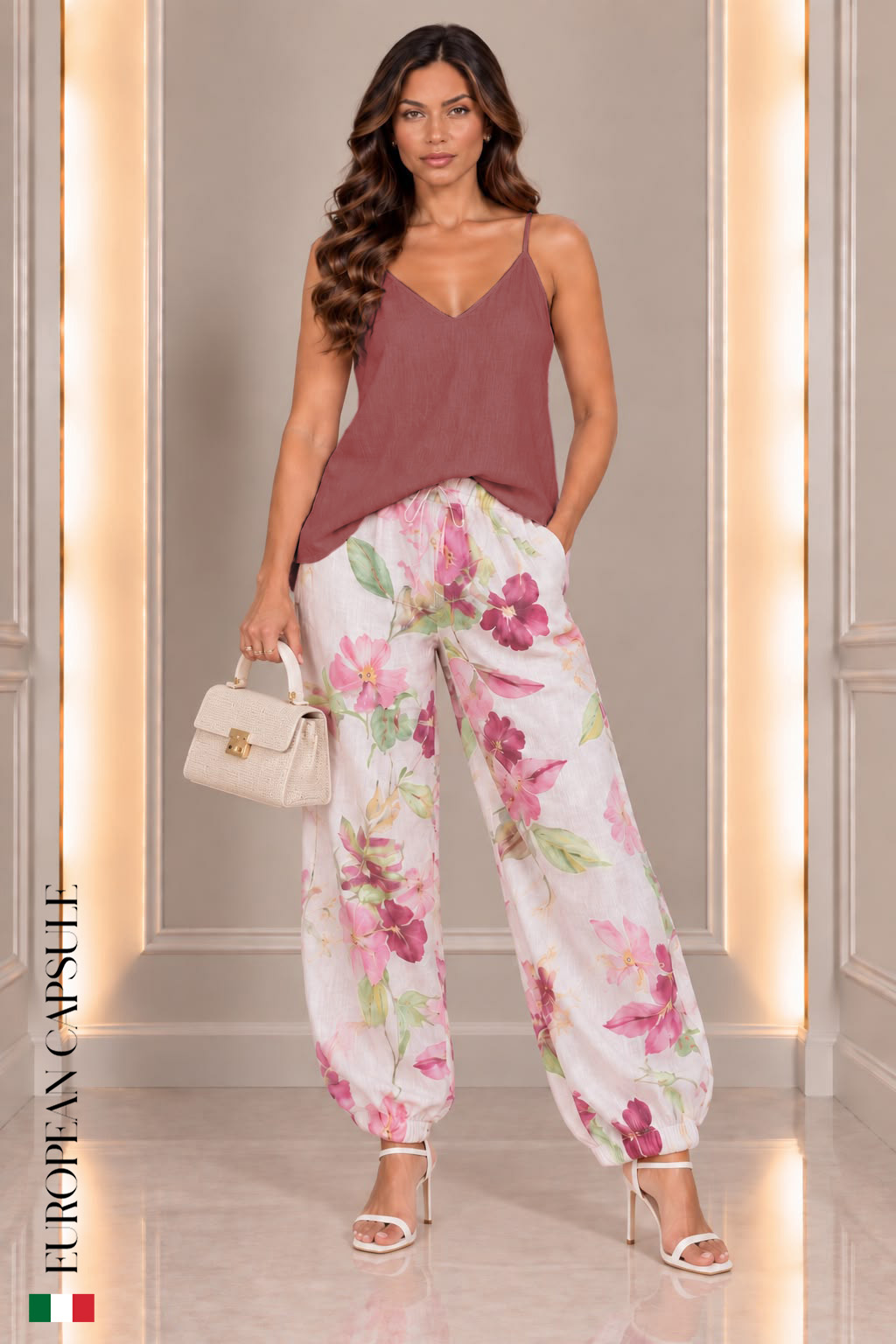 Bergamo Italian Linen Pants - Print