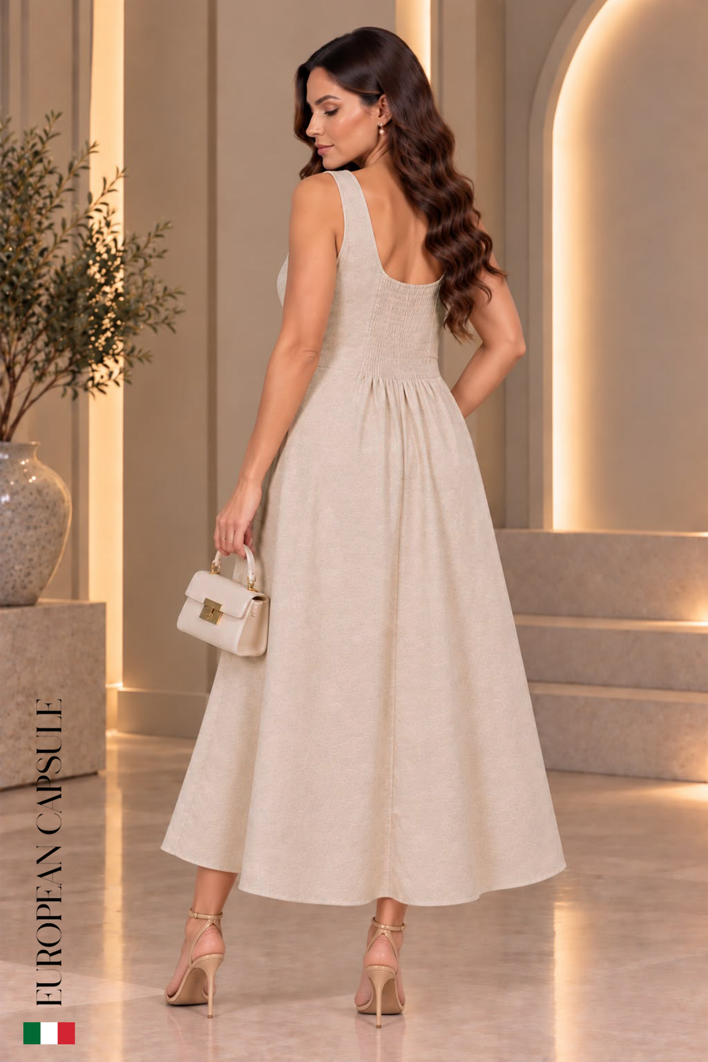 Lanciano Italian Linen Dress - Cream