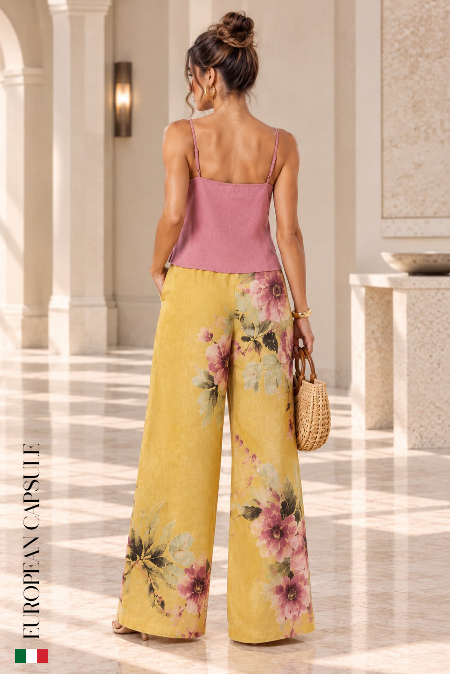 Subiaco Italian Linen Pants - Yellow