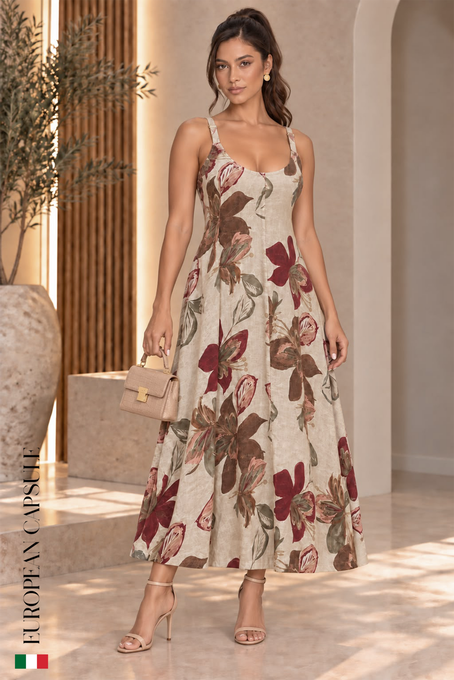 Cagliari Italian Linen Dress - Print
