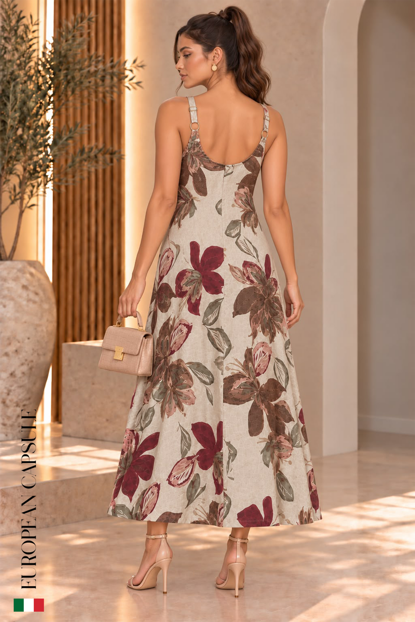 Cagliari Italian Linen Dress - Print